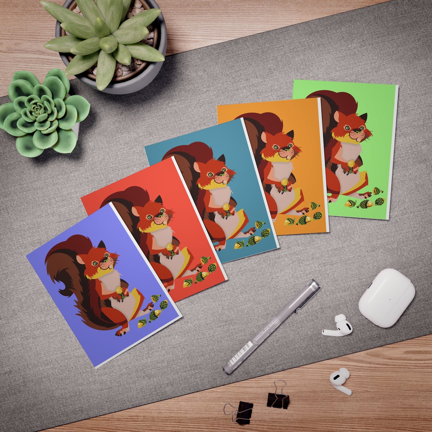 Cute Squirrel Greeting Cards with fun quote - 5-Pack for All Occasions