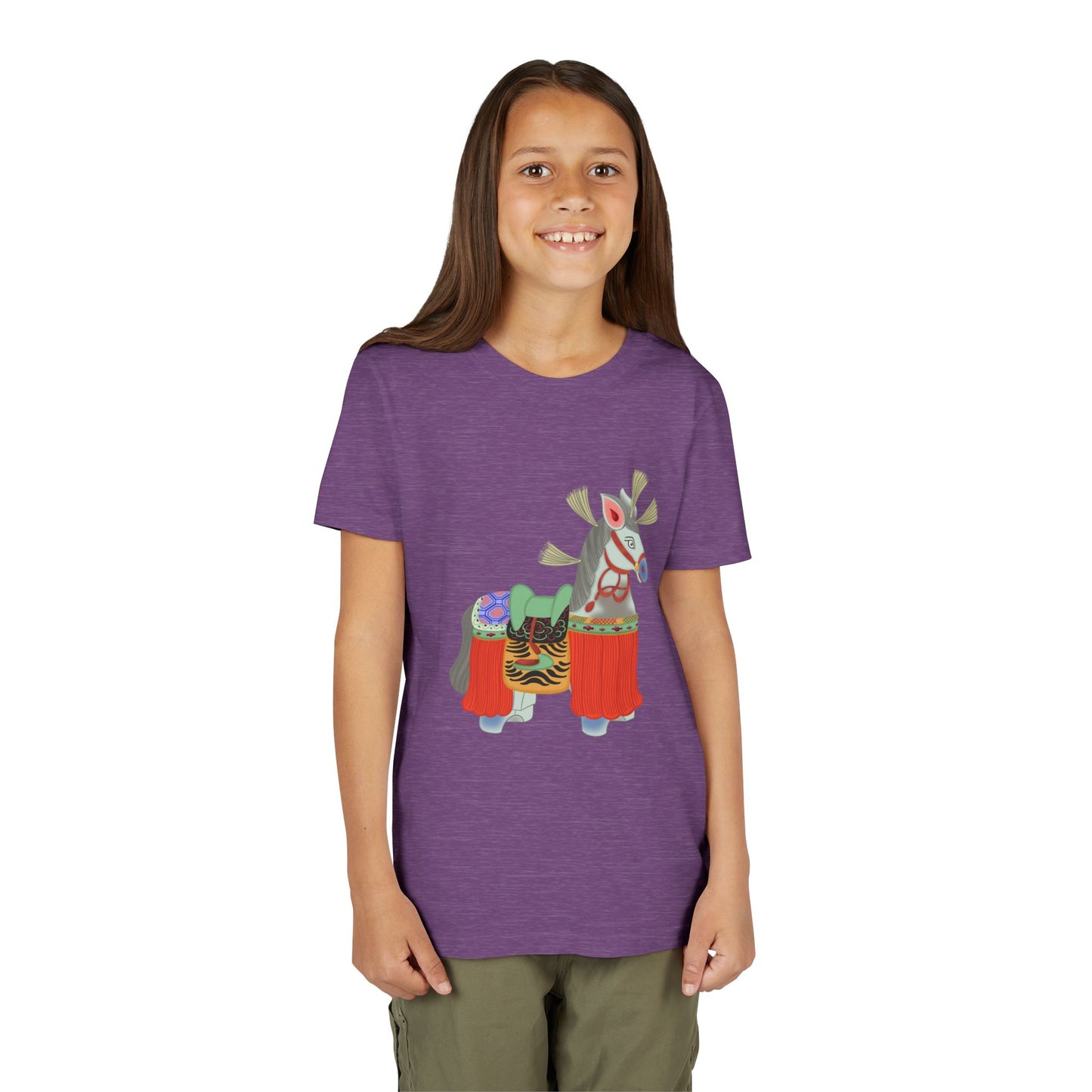 Japanese Folk Toy Horse Youth T-Shirt — Vintage Japanese Design
