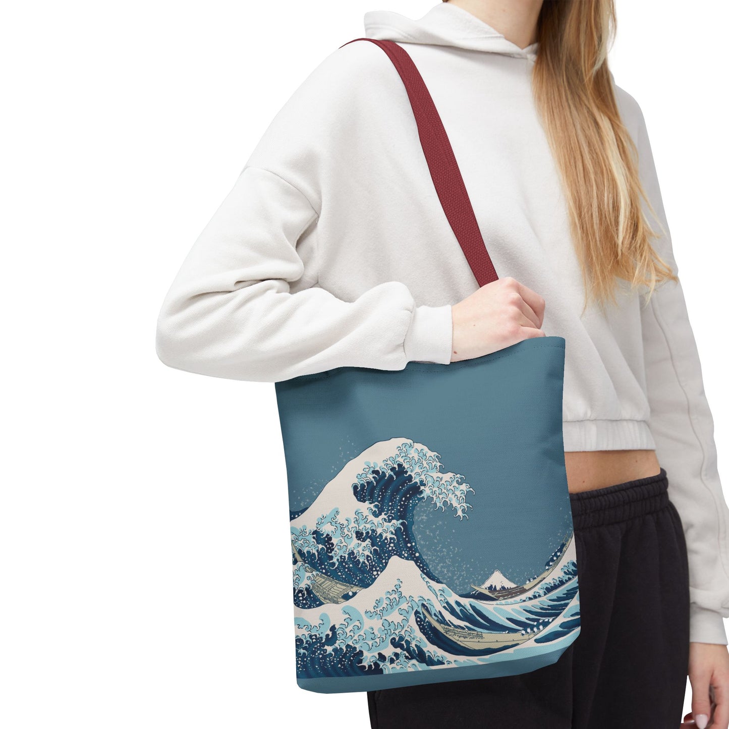 Hokusai Great Wave Tote Bag — Japanese Wave Print All-Over Canvas Beach & Market Tote