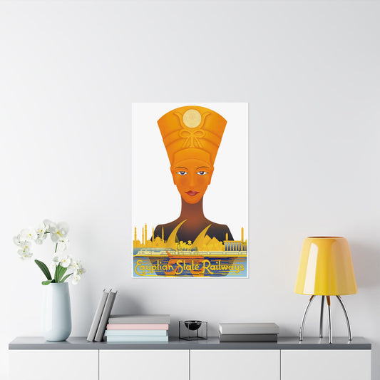 Egyptian State Railways Travel Satin Poster Nefertiti