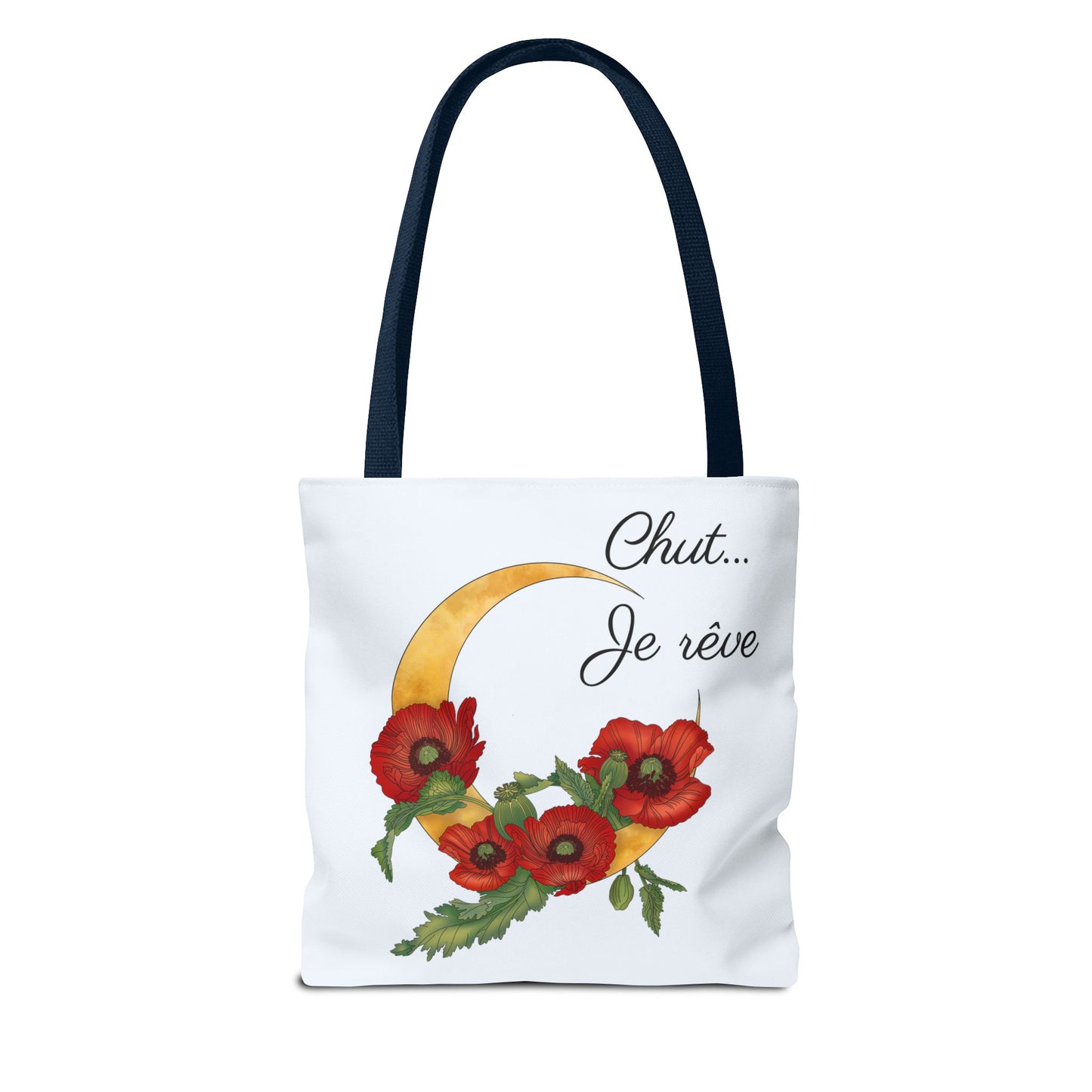 Tote Bag — "Chut... Je rêve" French Script Reversible Tote
