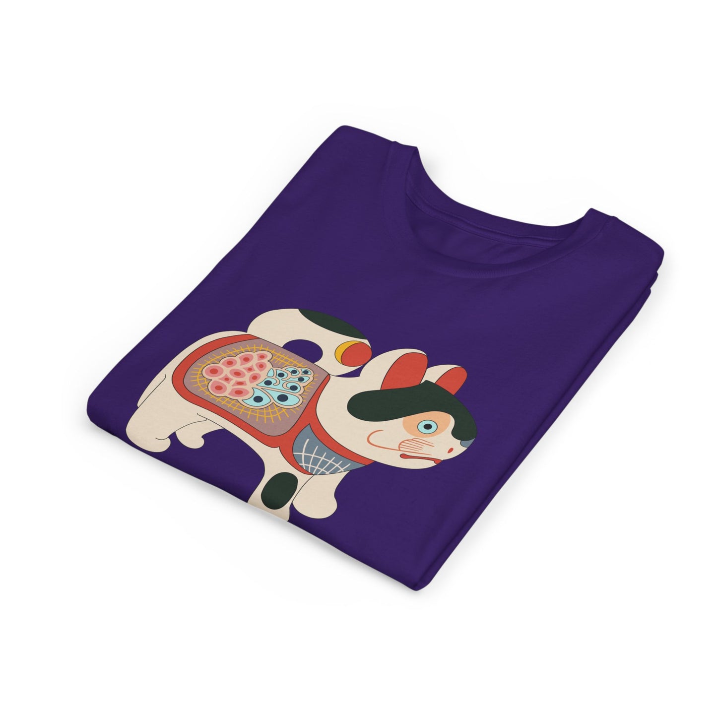 Lucky Inu Hariko illustration by Kawasaki Kyosen Youth Tshirt— Japanese Lucky Cat Tee