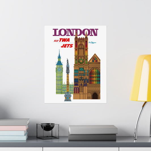 Vintage Air Travel London Poster
