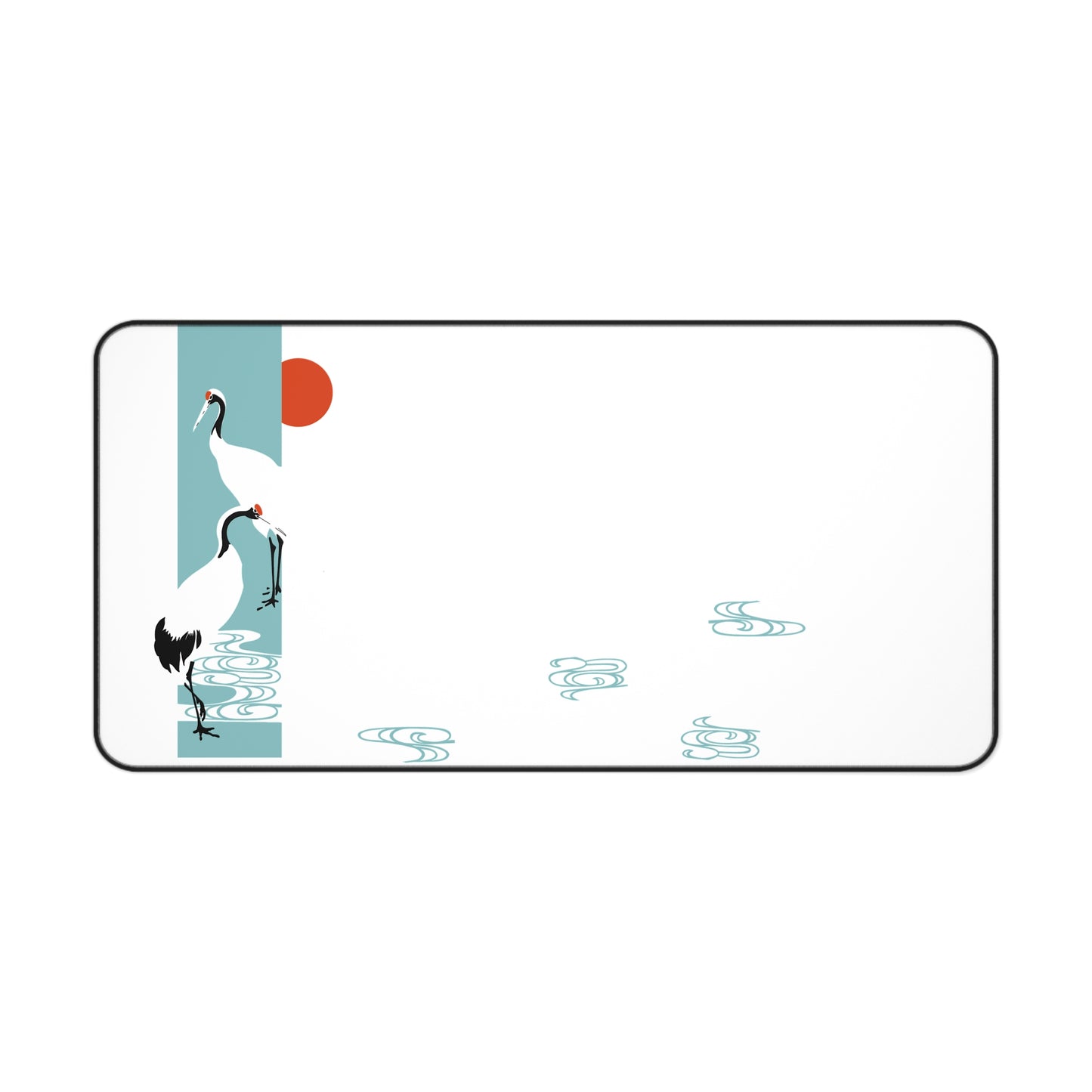 Elegant Japanese Crane Desk Mat