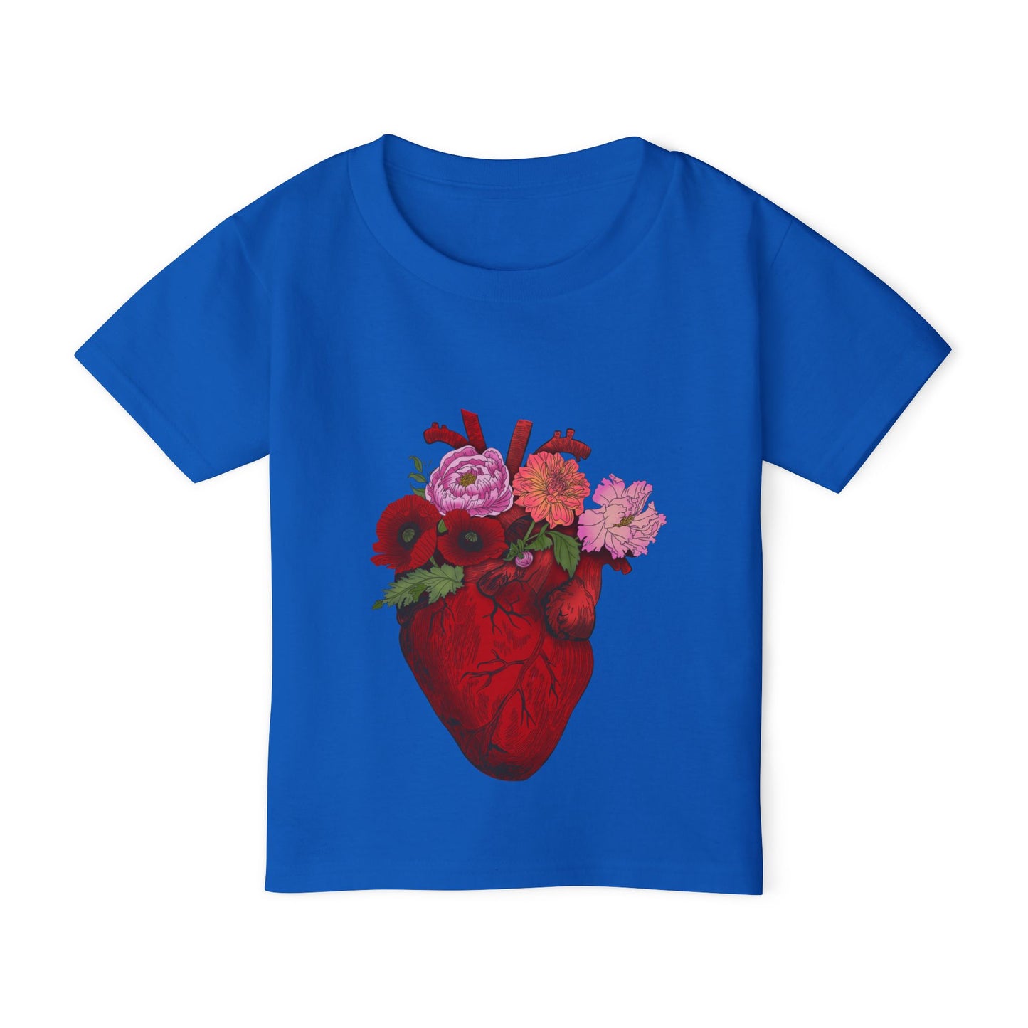 Floral Heart Toddler T-Shirt — Floral Anatomical Heart Graphic