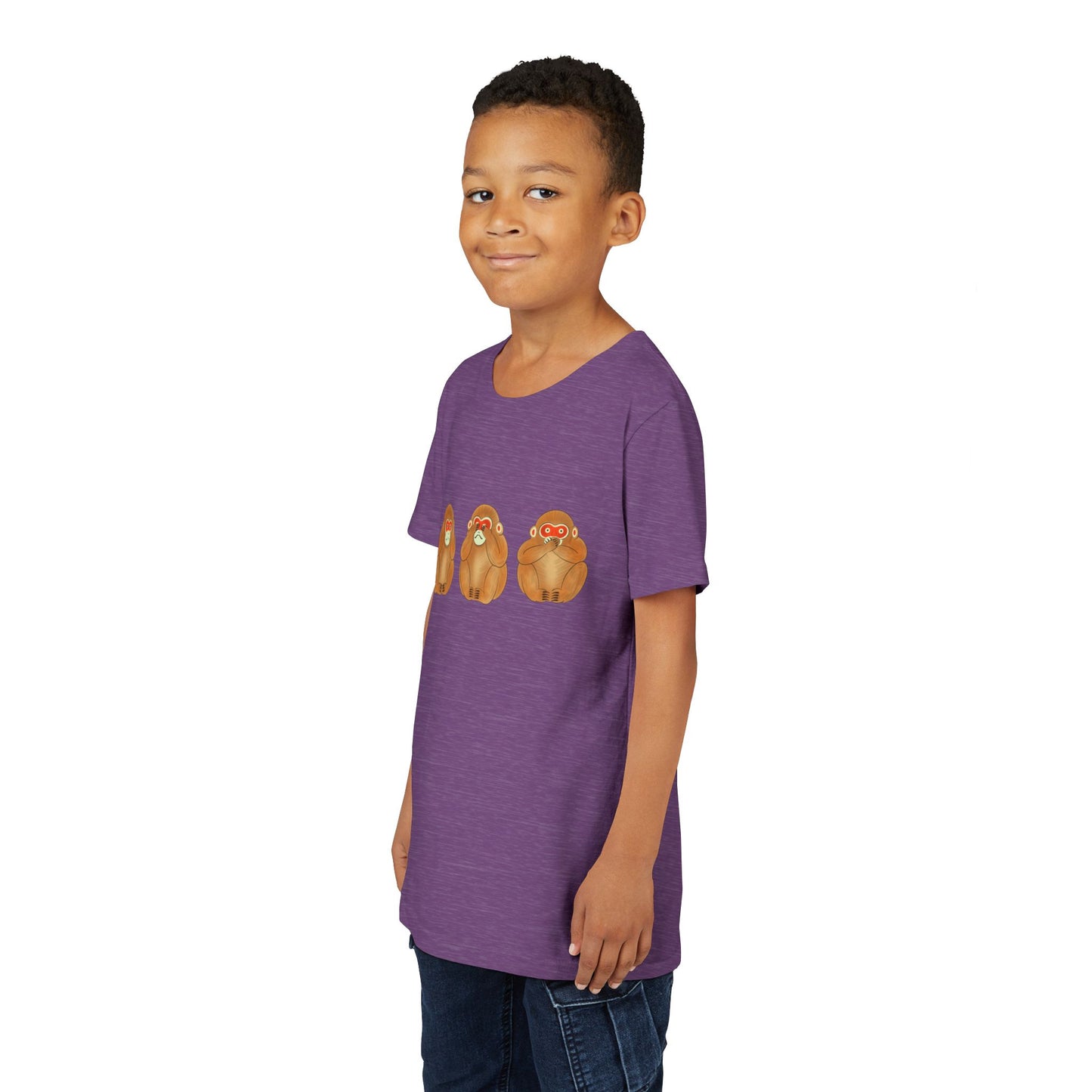Three Wise Monkeys Fushimi clay doll Youth TShirt | Three Wise Monkeys