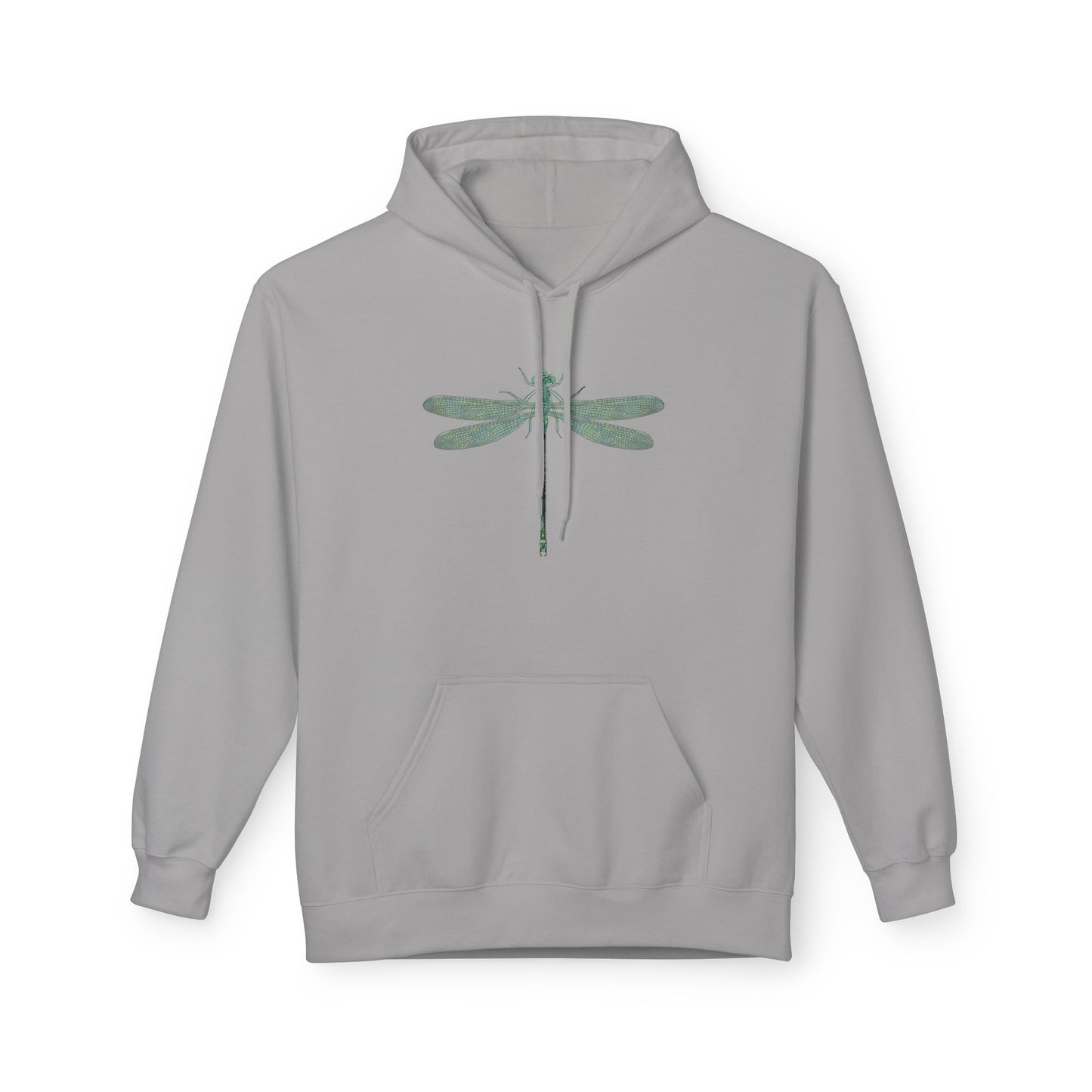 Dragonfly Minimalist Hoodie — Subtle Green Nature Graphic