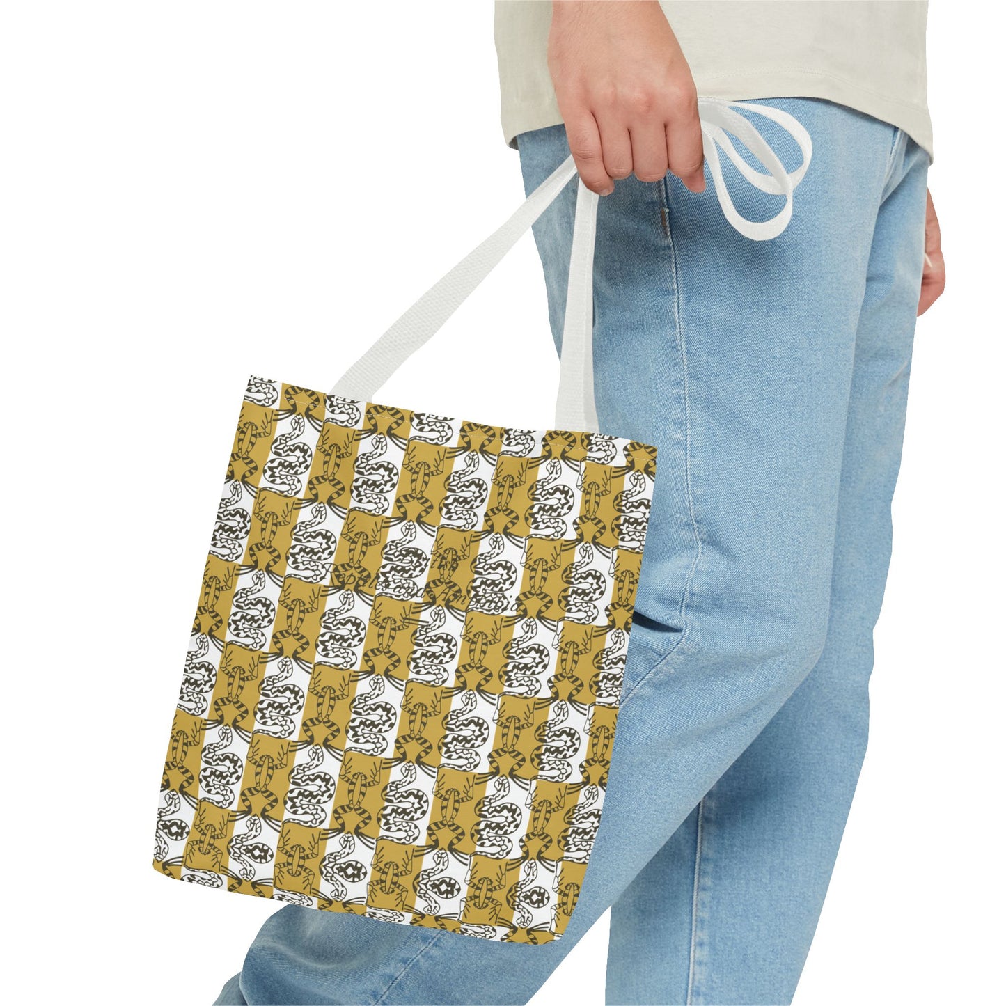 Fun Snake & Frog Print Tote Bag