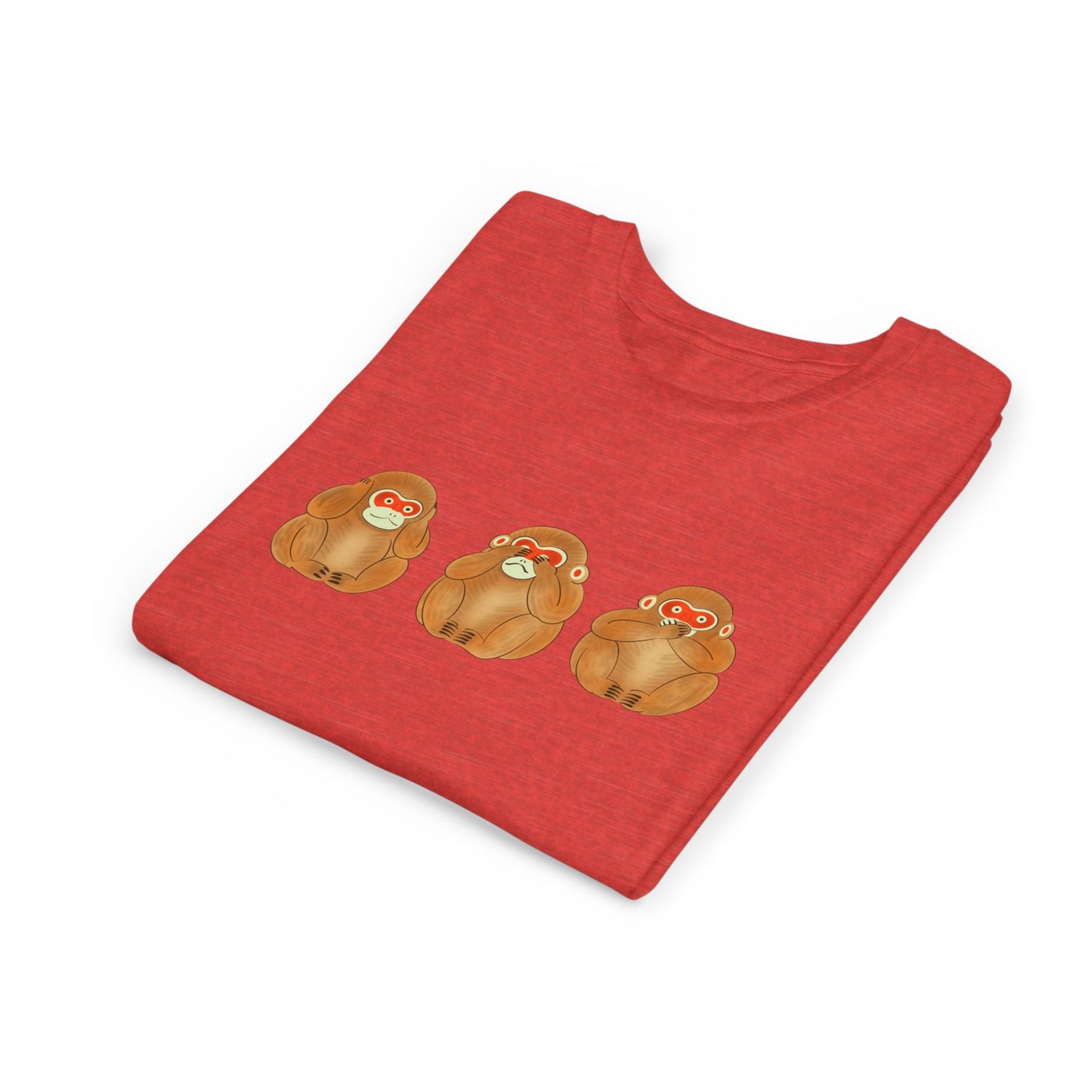 Three Wise Monkeys Fushimi clay doll Youth TShirt | Three Wise Monkeys