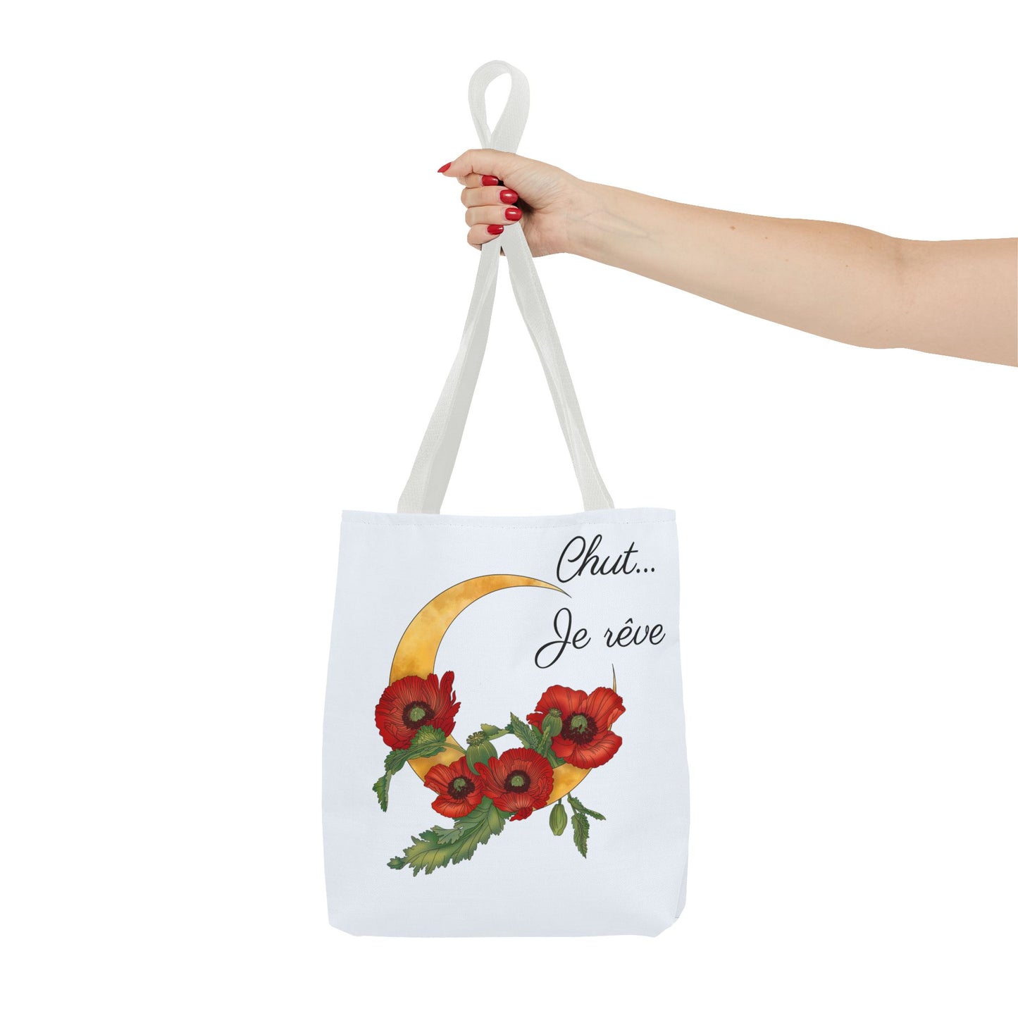 Tote Bag — "Chut... Je rêve" French Script Reversible Tote