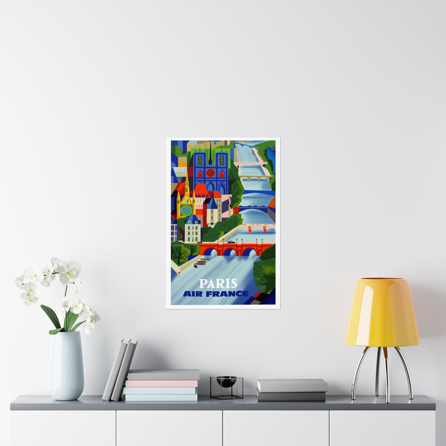 Vintage Air France Paris Satin Poster