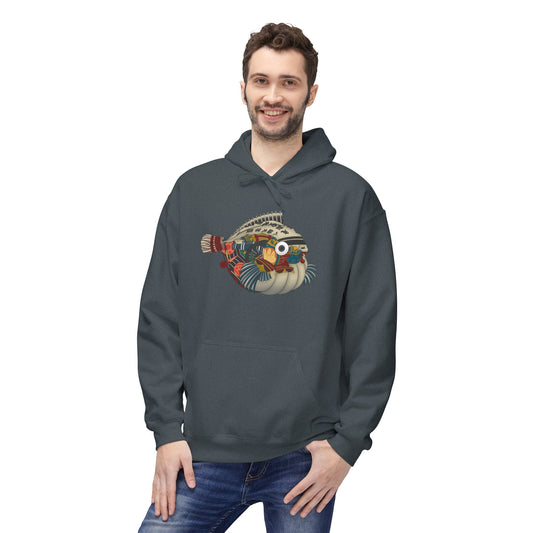 Pufferfish Art Hoodie — Colorful Japanese Fish Graphic Pullover