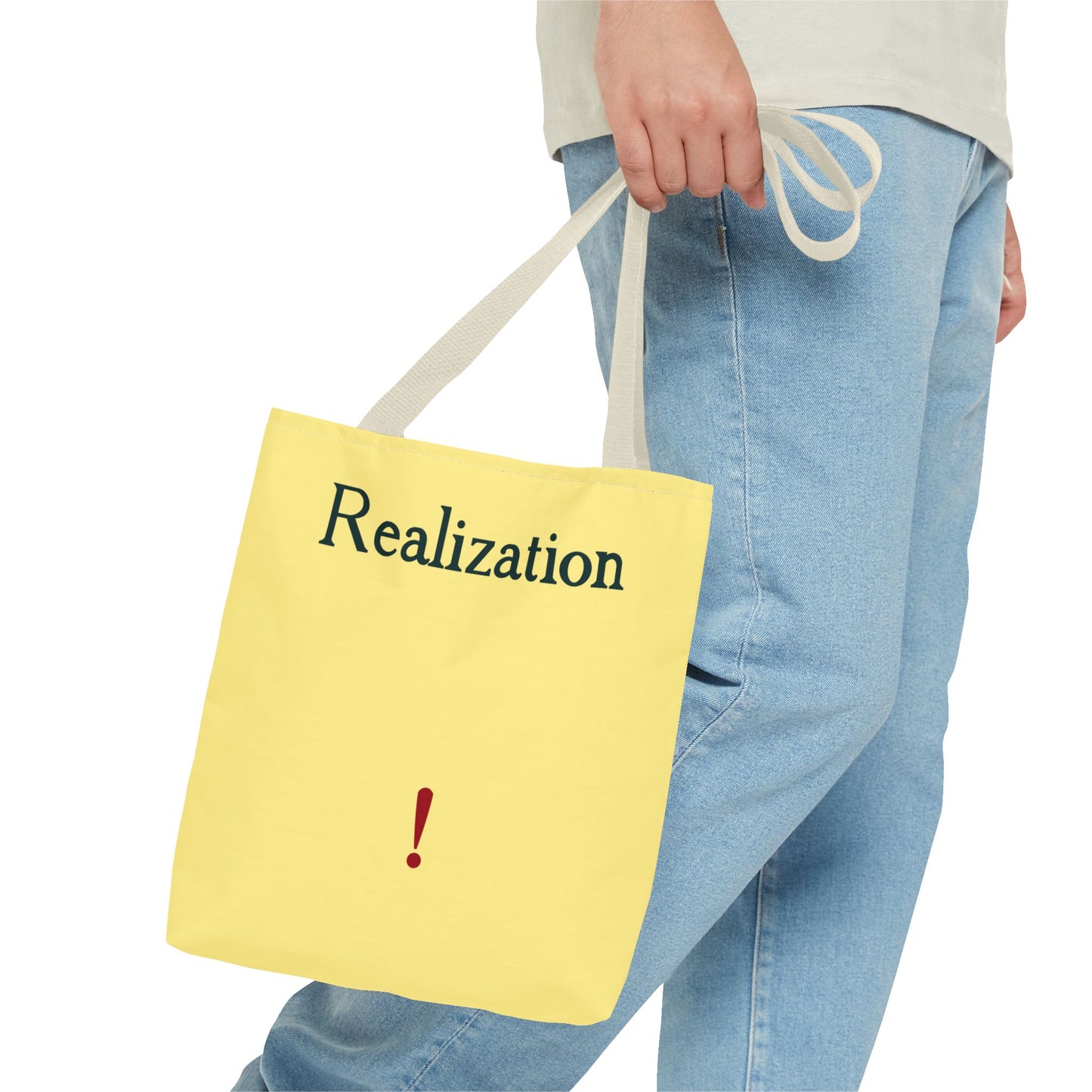 Realization Exclamation Tote Bag — Yellow AOP Everyday Carry