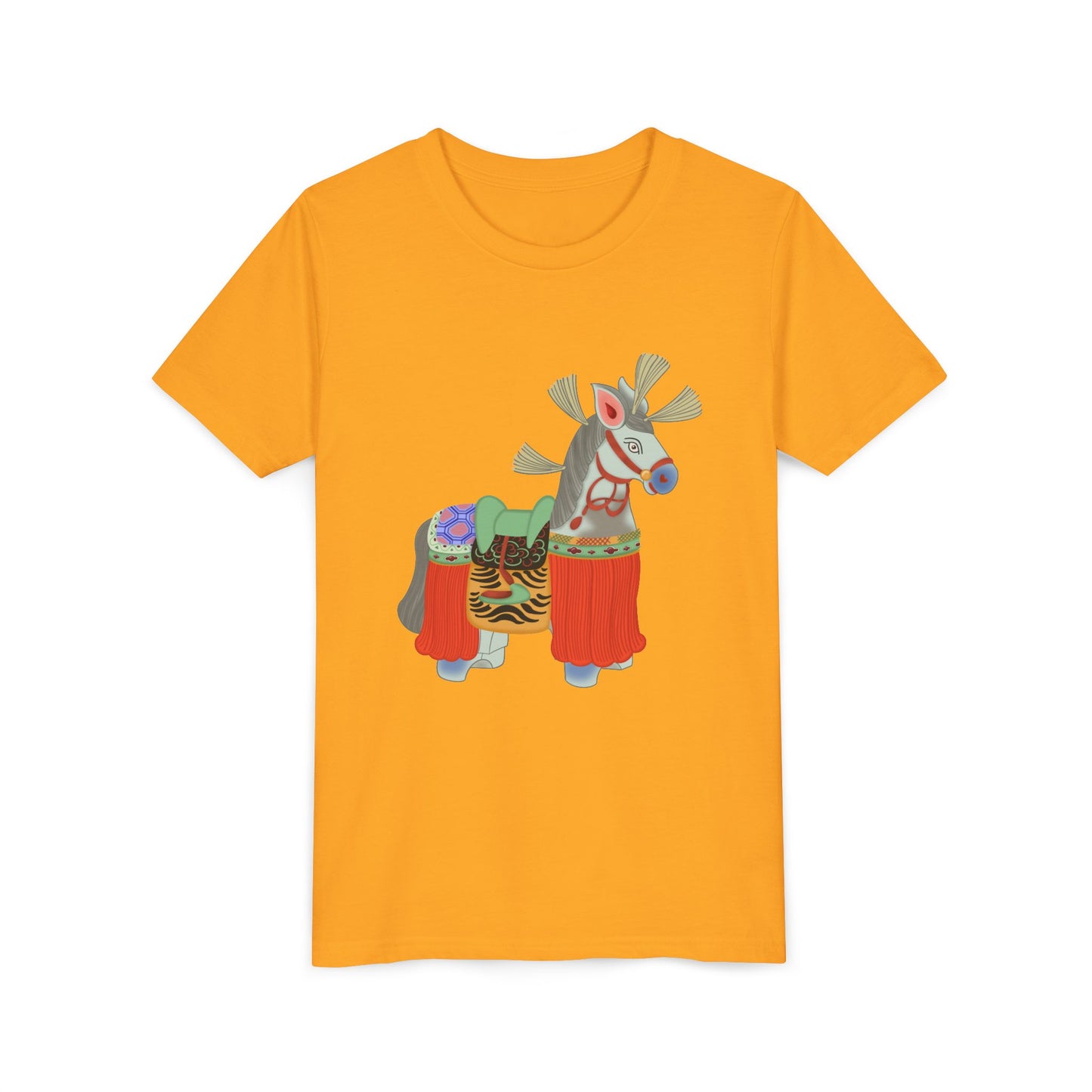 Japanese Folk Toy Horse Youth T-Shirt — Vintage Japanese Design