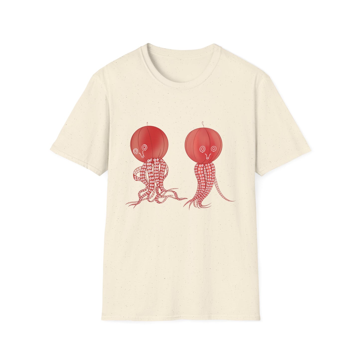Red Jellyfish Duo by Koizumi Kawasaki TShirt — Cute Ocean Sea Creature Tees