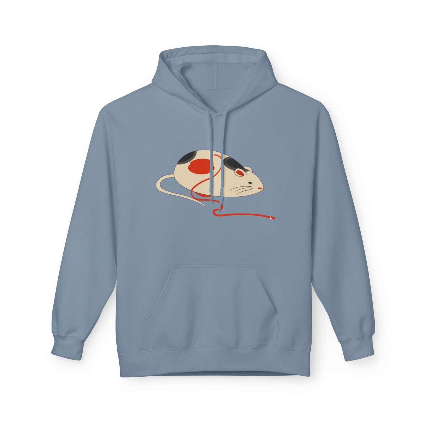 Japanese "Nezumi" Mouse Hoodie — Cute Calico Mouse Illustration Pullover