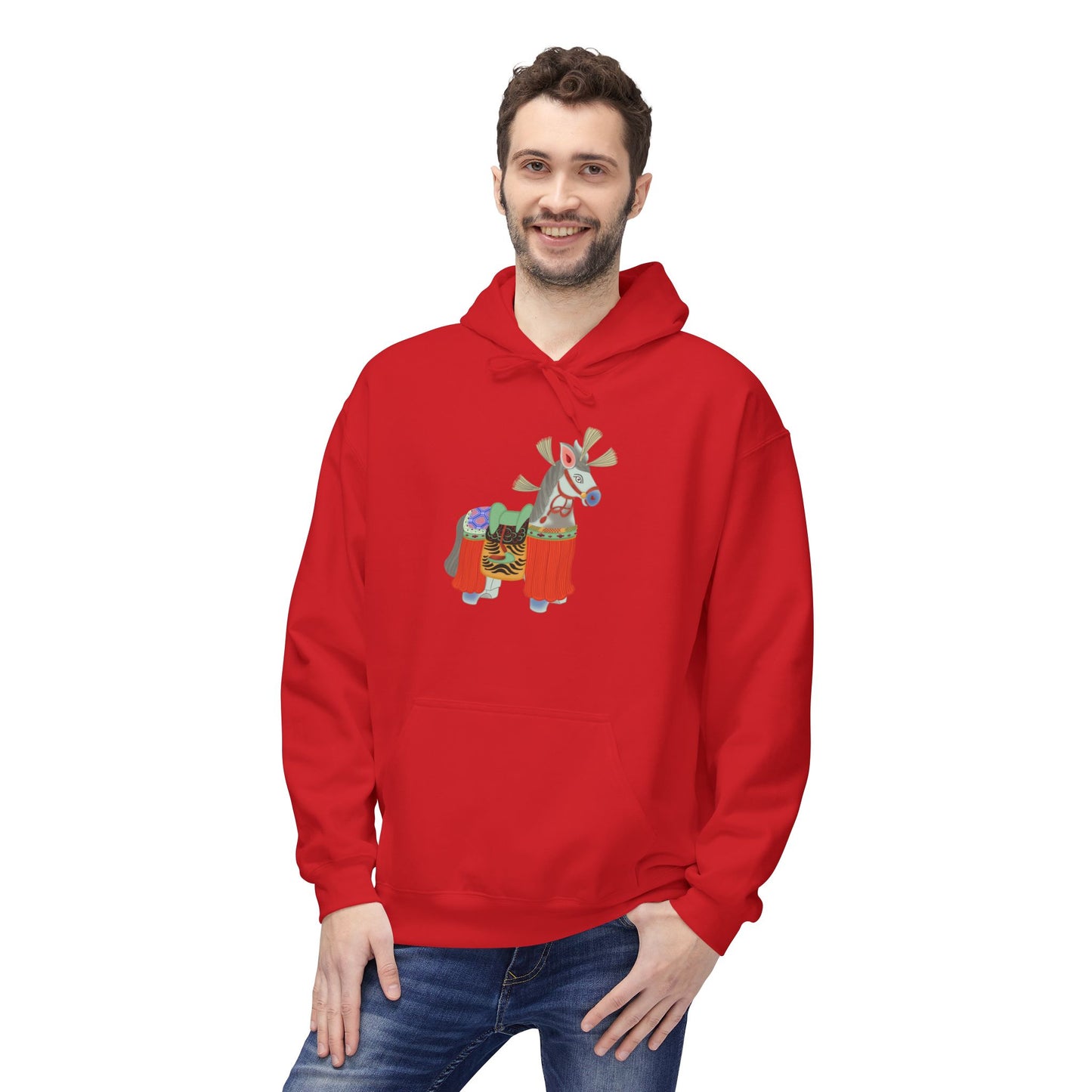 Japanese Vintage Toy Horse Hoodie — Cute Painter Horse Graphic Sweatshirt