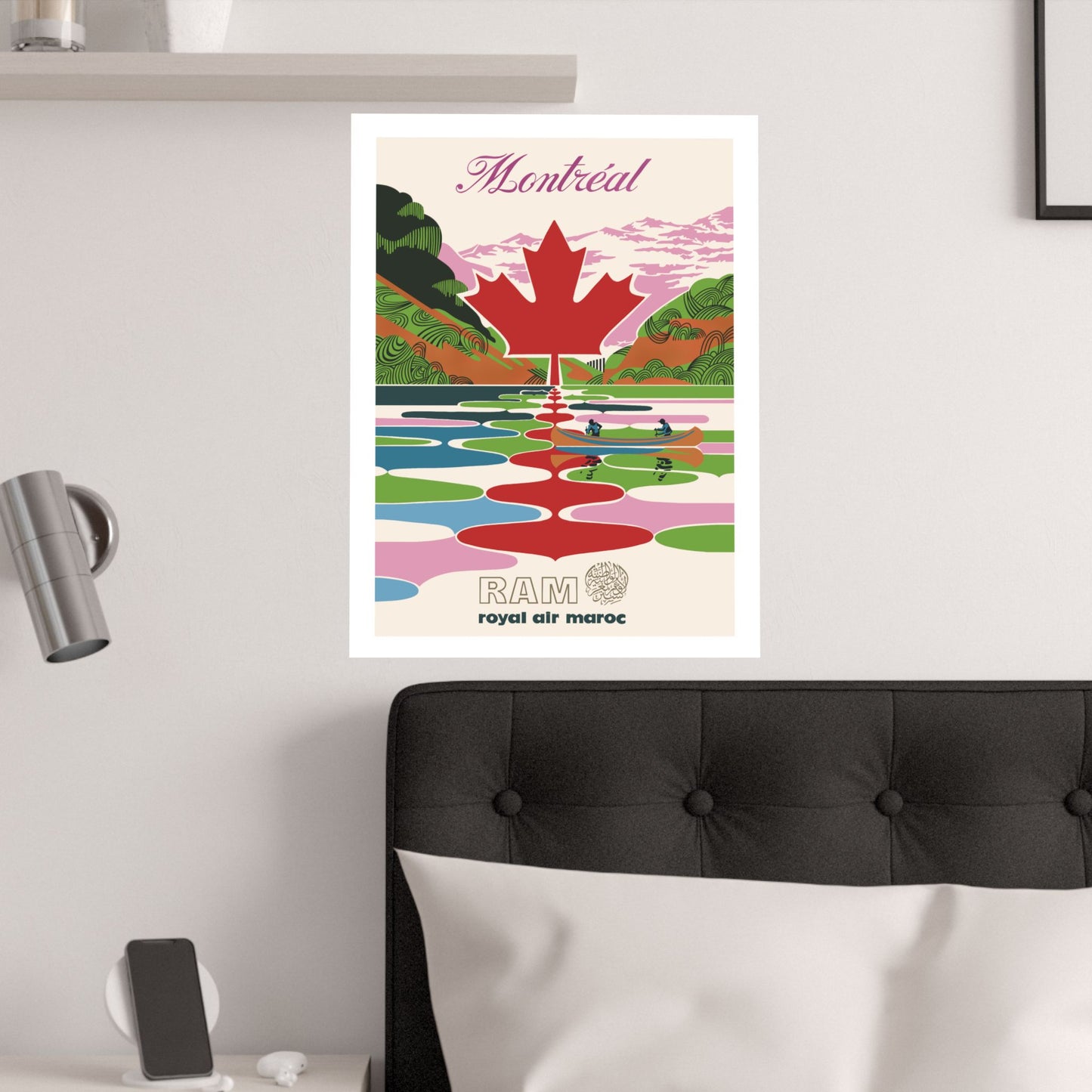 Vintage Air Travel Montreal Satin Poster Art