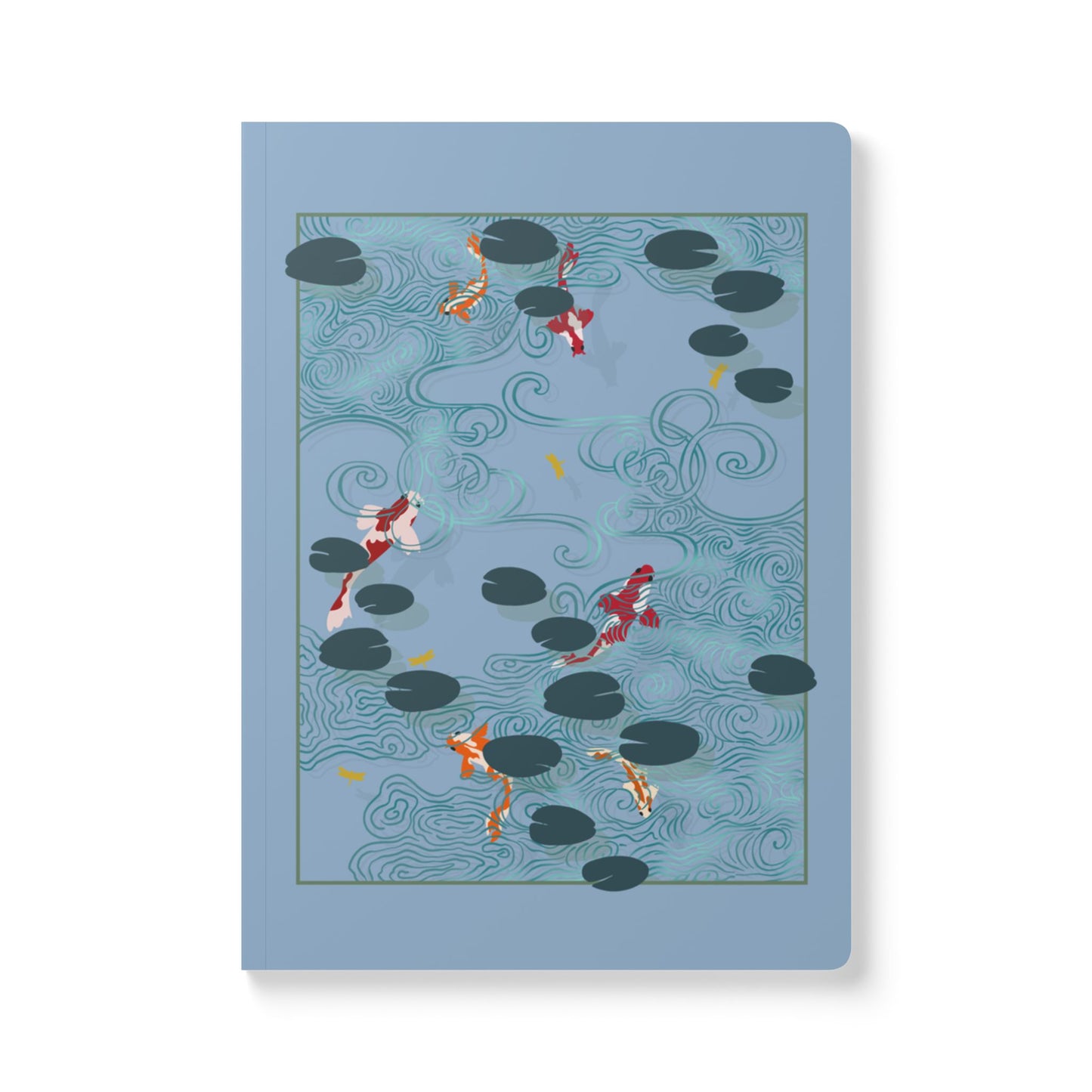 Elegant Koi Pond Softcover Journal with Inside Prints