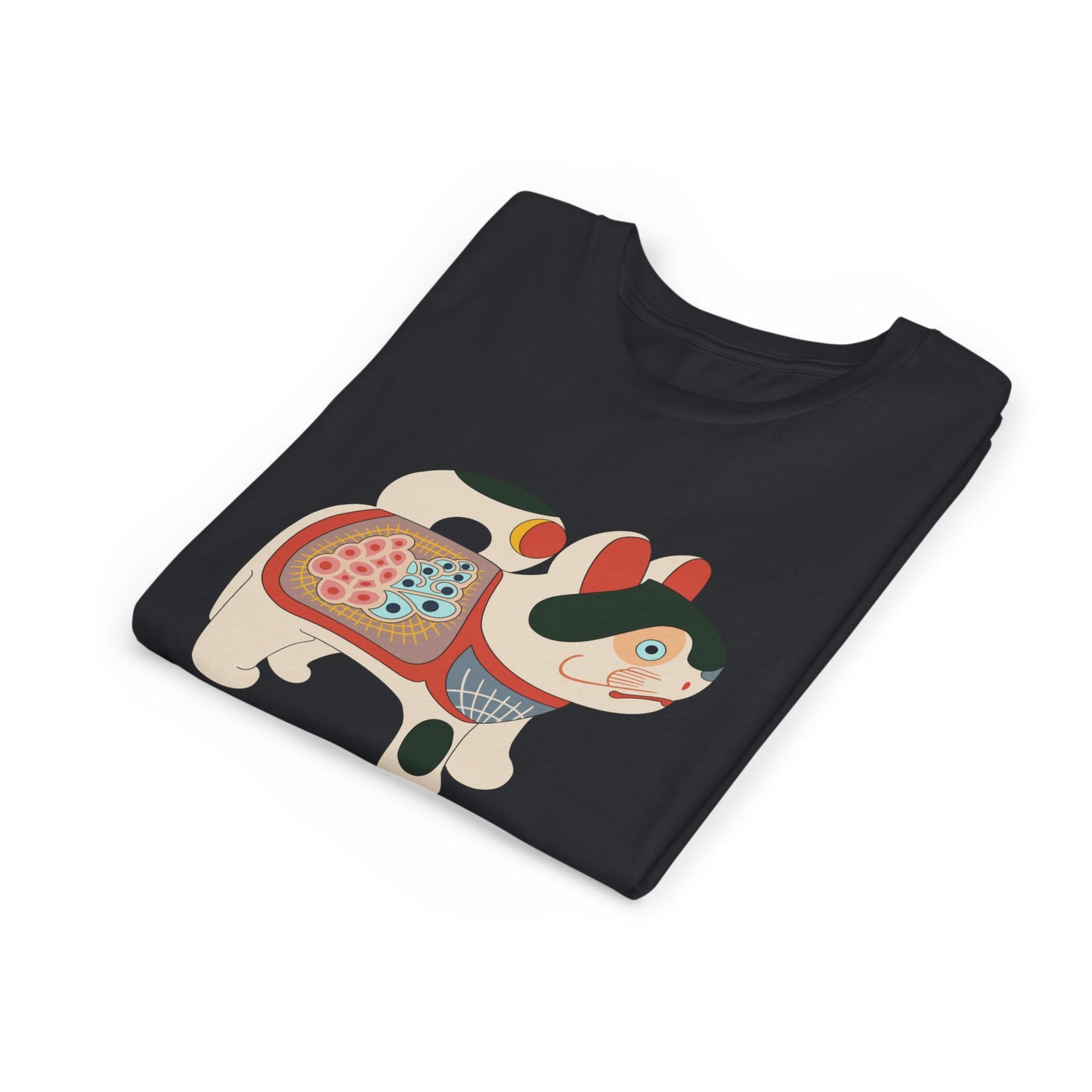 Lucky Inu Hariko illustration by Kawasaki Kyosen Youth Tshirt— Japanese Lucky Cat Tee
