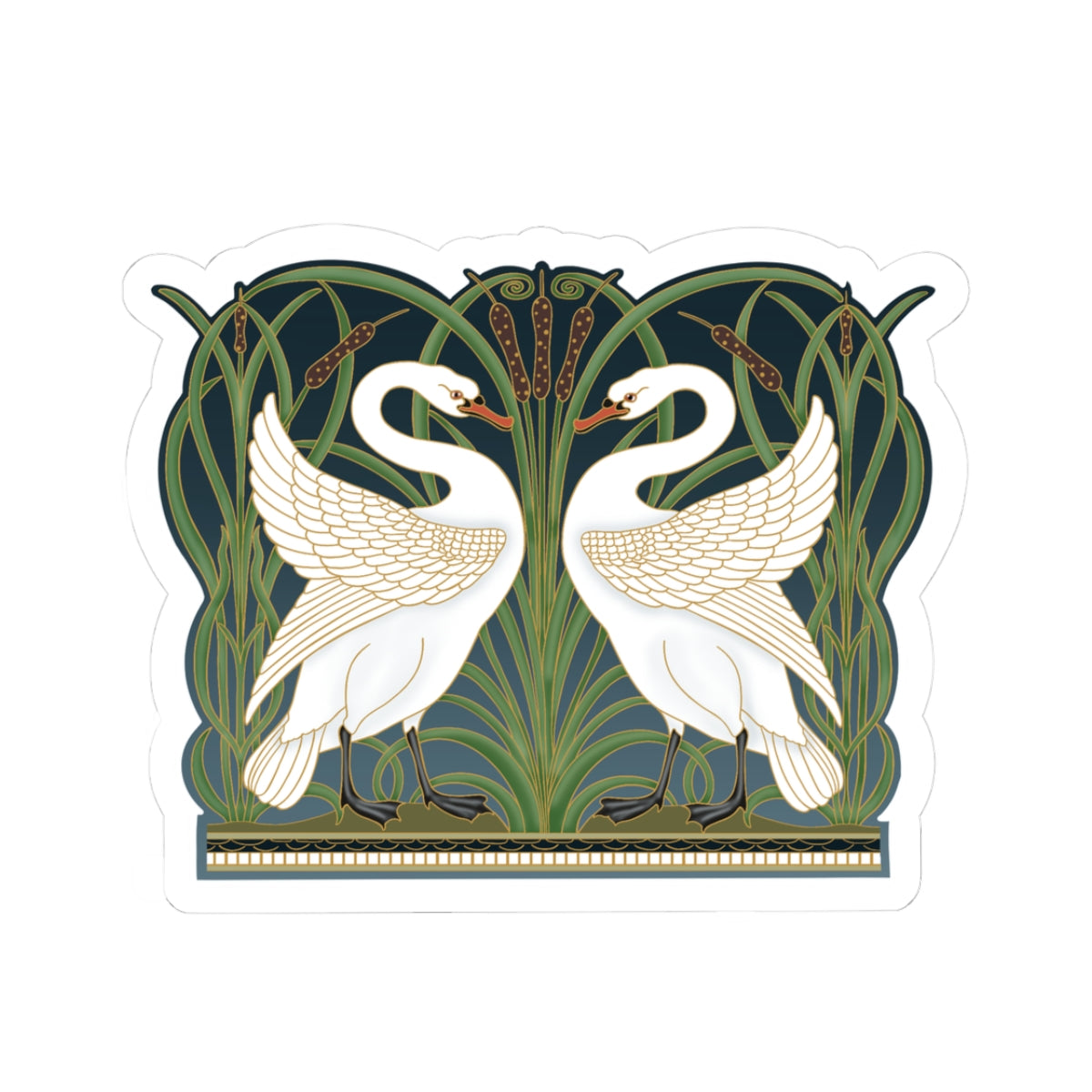 Elegant Swans Sticker