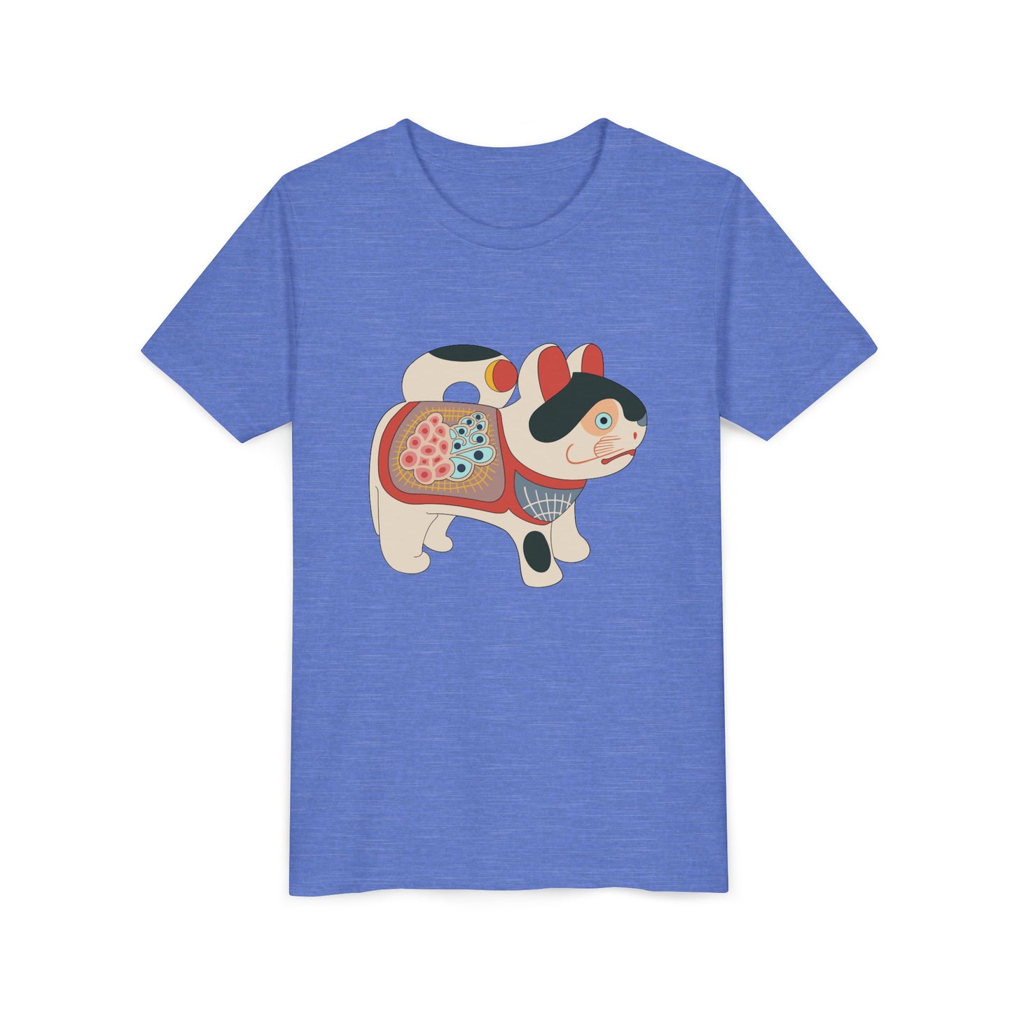 Lucky Inu Hariko illustration by Kawasaki Kyosen Youth Tshirt— Japanese Lucky Cat Tee