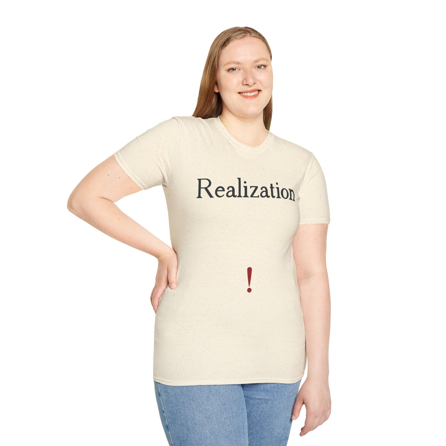 Realization T‑Shirt — Minimalist Inspirational Tee with 'Realization' Text