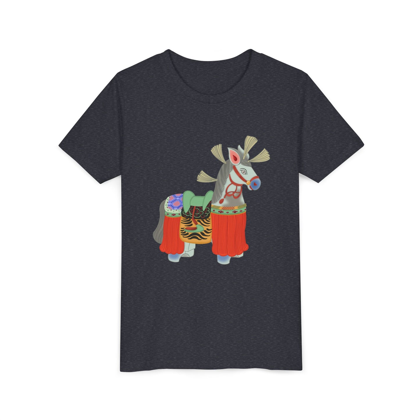 Japanese Folk Toy Horse Youth T-Shirt — Vintage Japanese Design