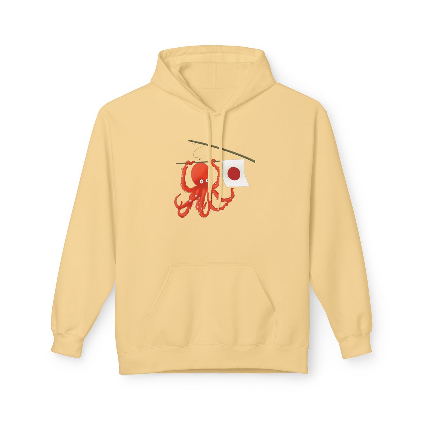 "Tako" Japanese Octopus Hoodie — Cute Red Octopus Graphic Pullover
