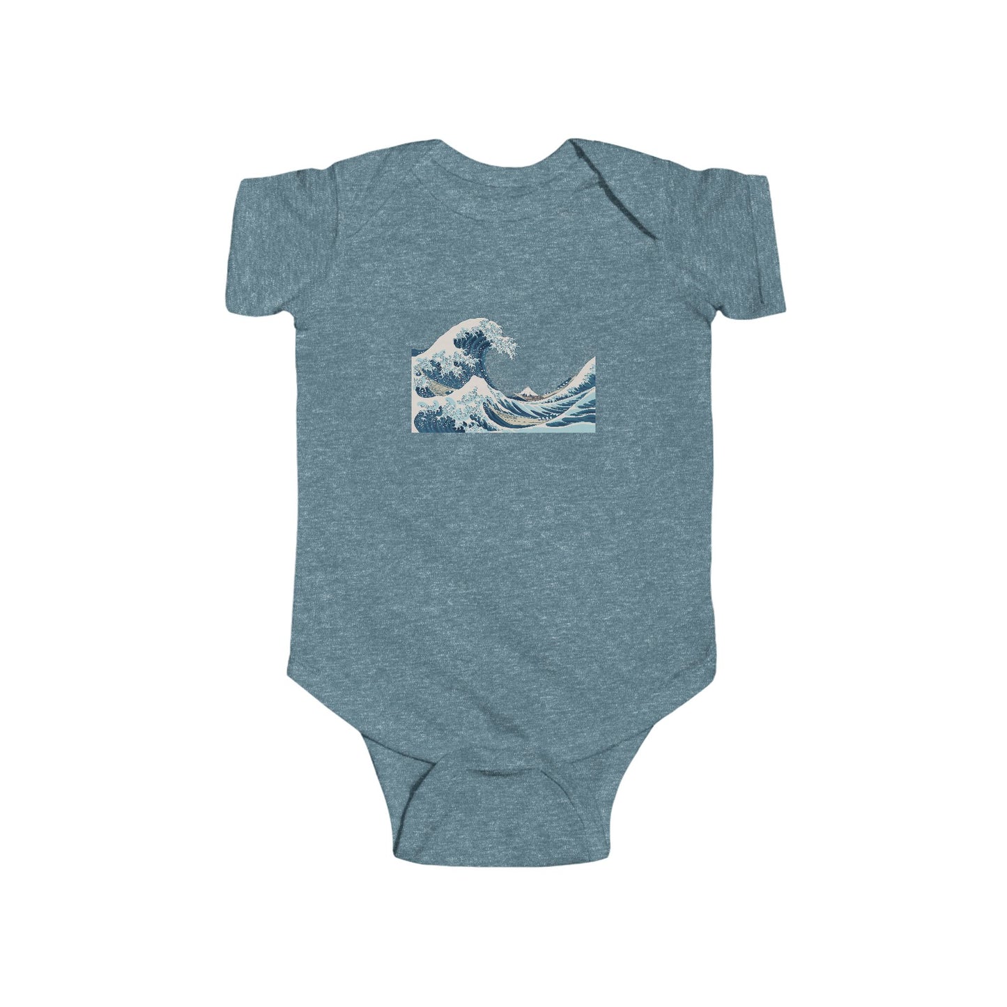 Baby Onesie with Vintage Hokusai Wave Print — Infant Bodysuit