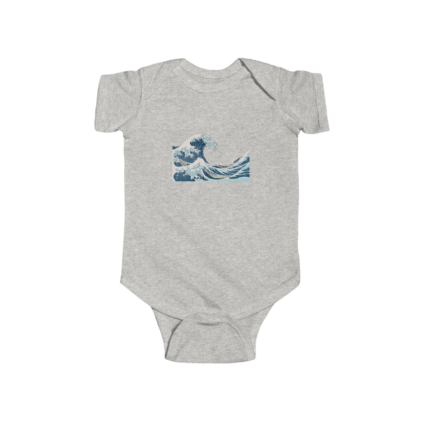 Baby Onesie with Vintage Hokusai Wave Print — Infant Bodysuit