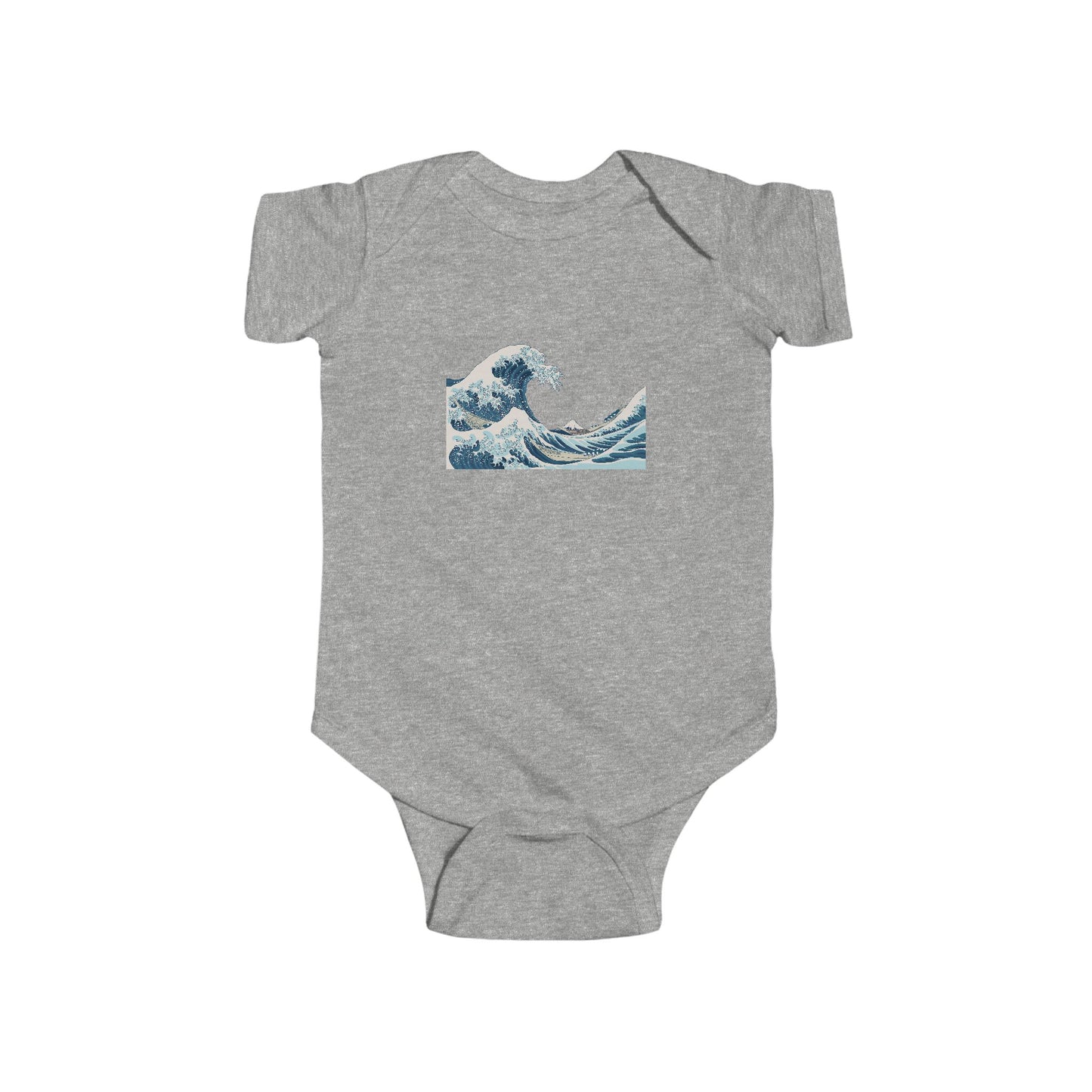 Baby Onesie with Vintage Hokusai Wave Print — Infant Bodysuit