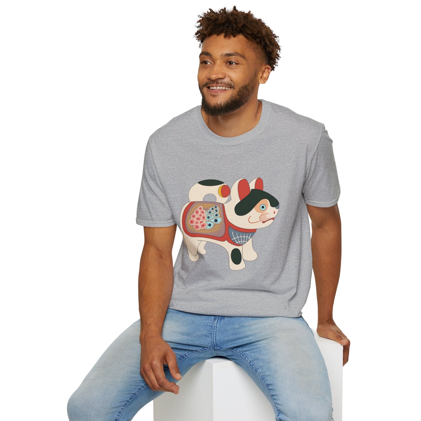 Lucky Inu Hariko illustration by Kawasaki Kyosen Tshirt— Japanese Lucky Cat Tee
