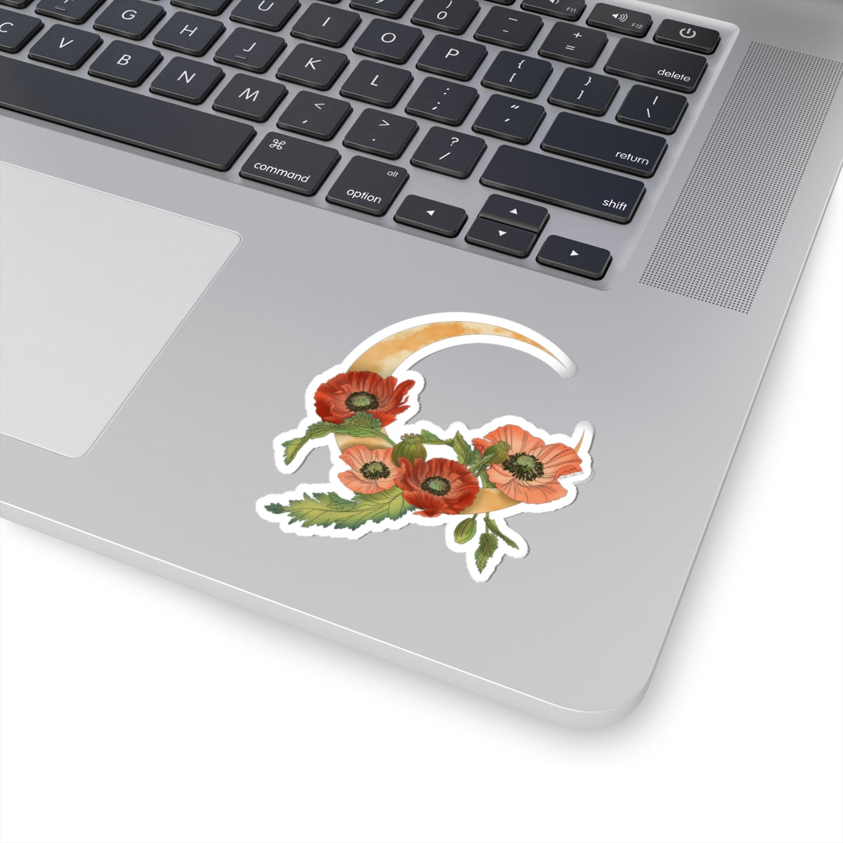 Floral Crescent Moon Sticker