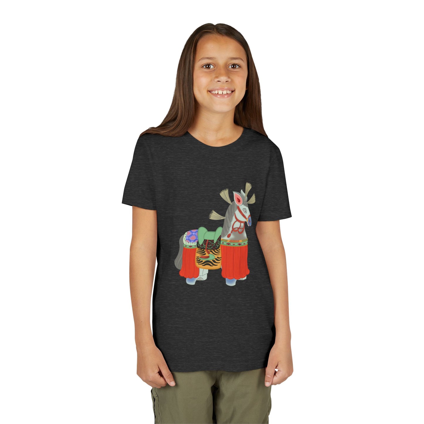 Japanese Folk Toy Horse Youth T-Shirt — Vintage Japanese Design