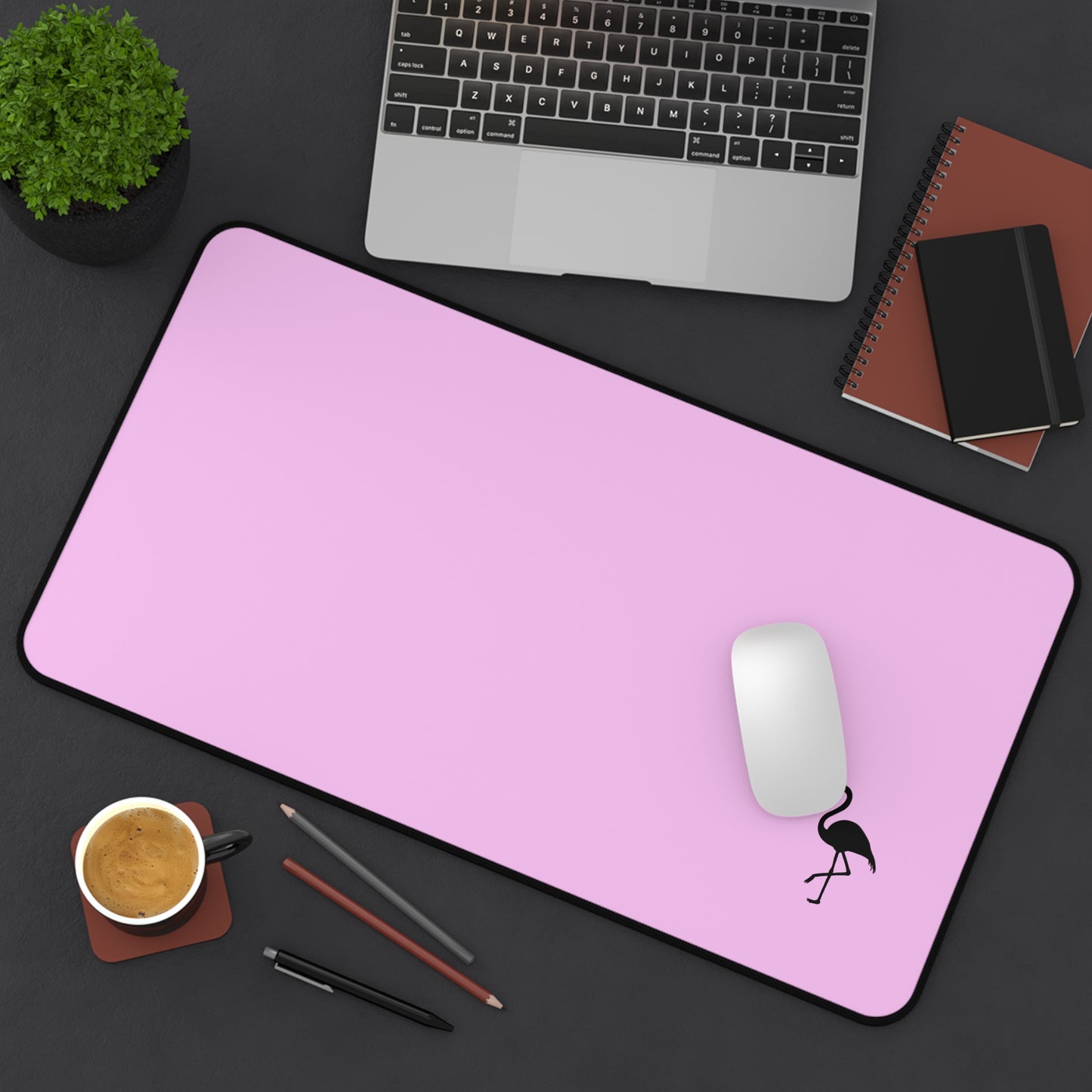 Chic Pink Flamingo Desk Mat