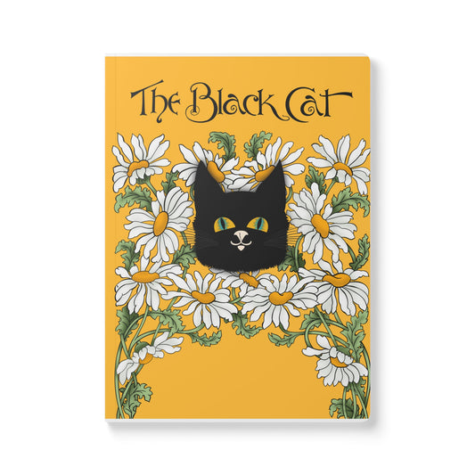 The Black Cat Daisy Journal — Softcover Notebook with Illustrated Floral Cover