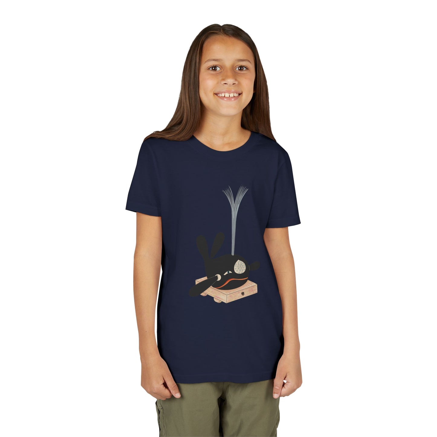 Vintage Japanese Toy Whale Youth T-Shirt — "Kujira no Shoufuki" Whale on Crate Youth Tee
