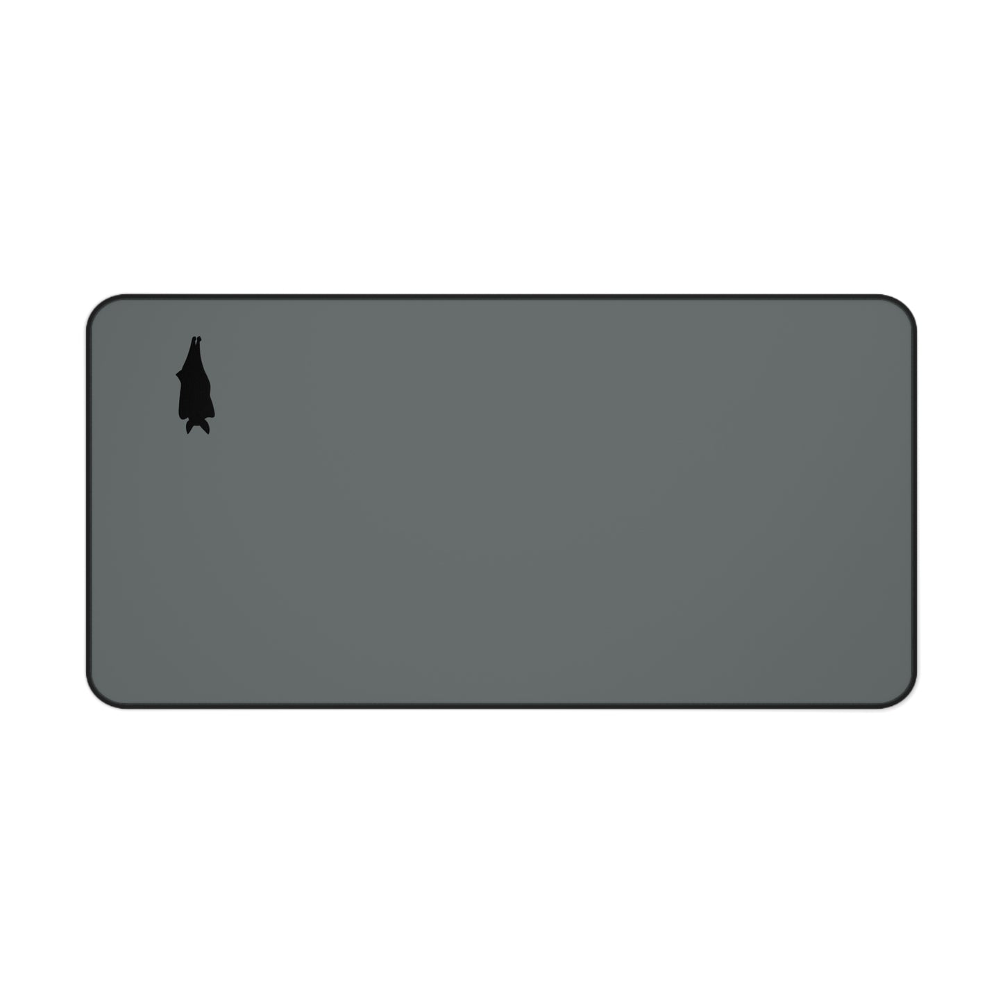 Sleek Black  Bat Desk Mat - Minimalist Design for Home Office & Study