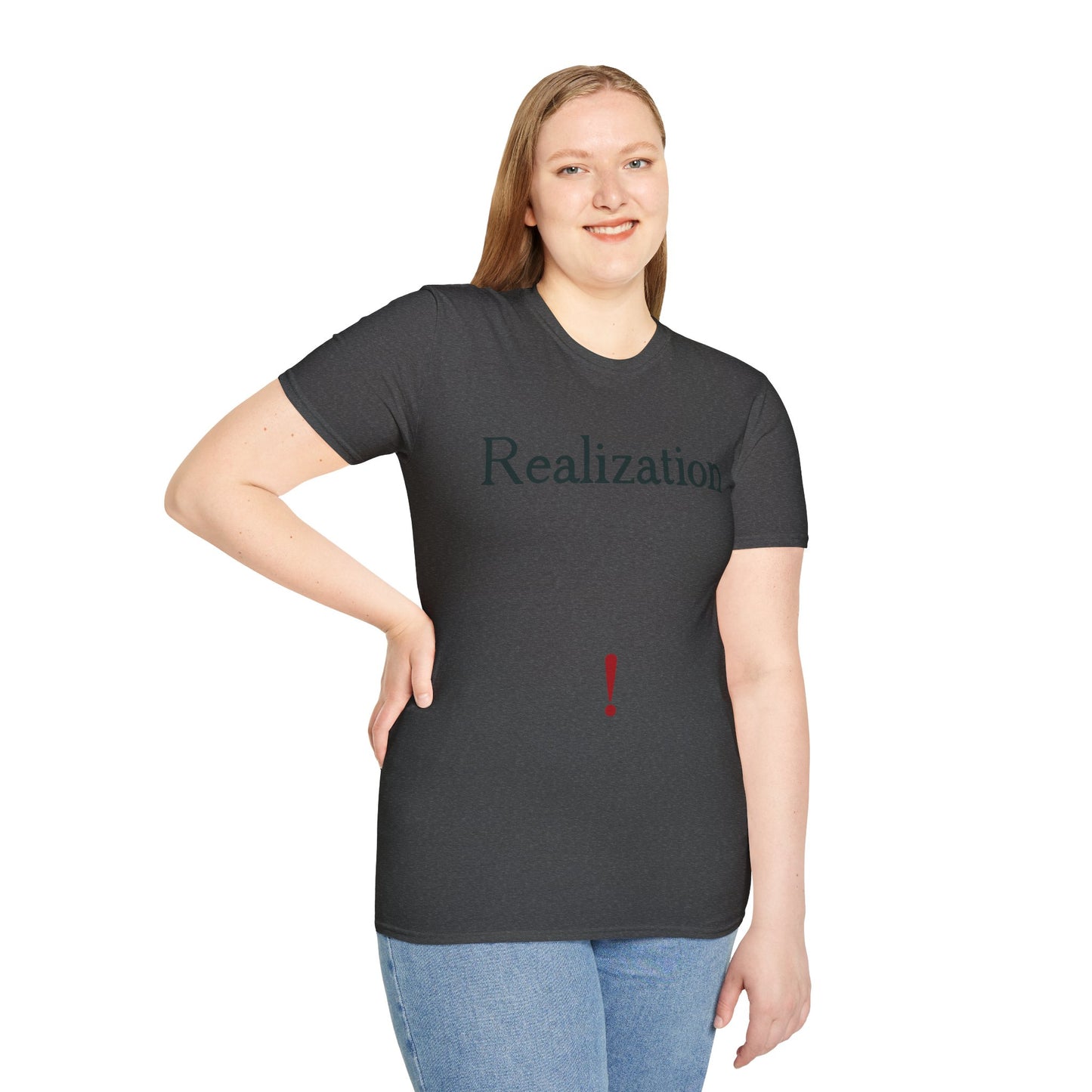 Realization T‑Shirt — Minimalist Inspirational Tee with 'Realization' Text