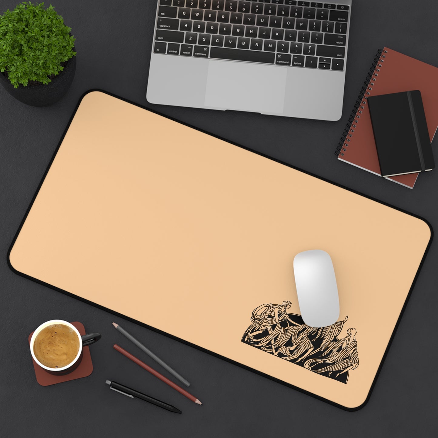 Elegant Desk Mat with Dancing Figure Design