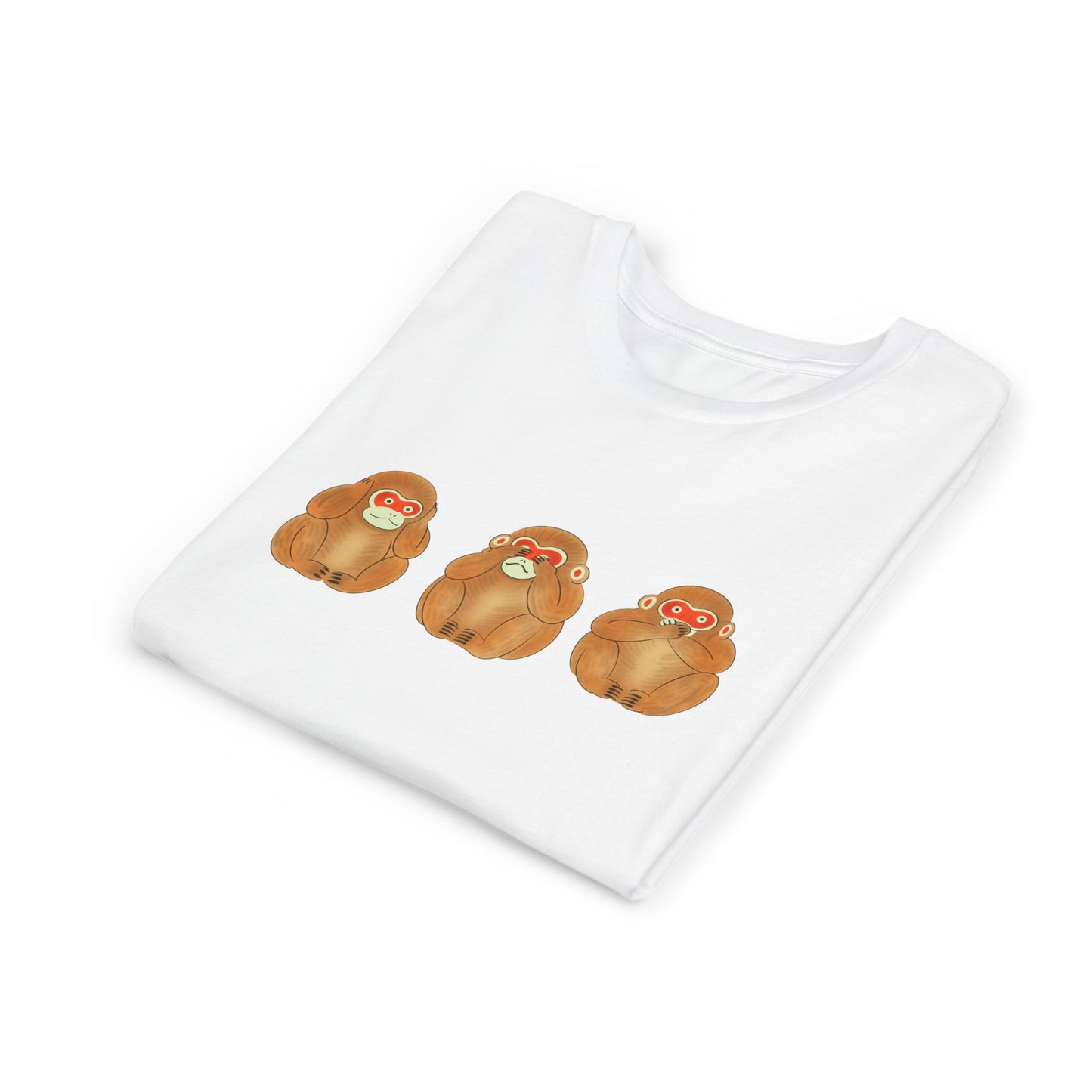 Three Wise Monkeys Fushimi clay doll Youth TShirt | Three Wise Monkeys