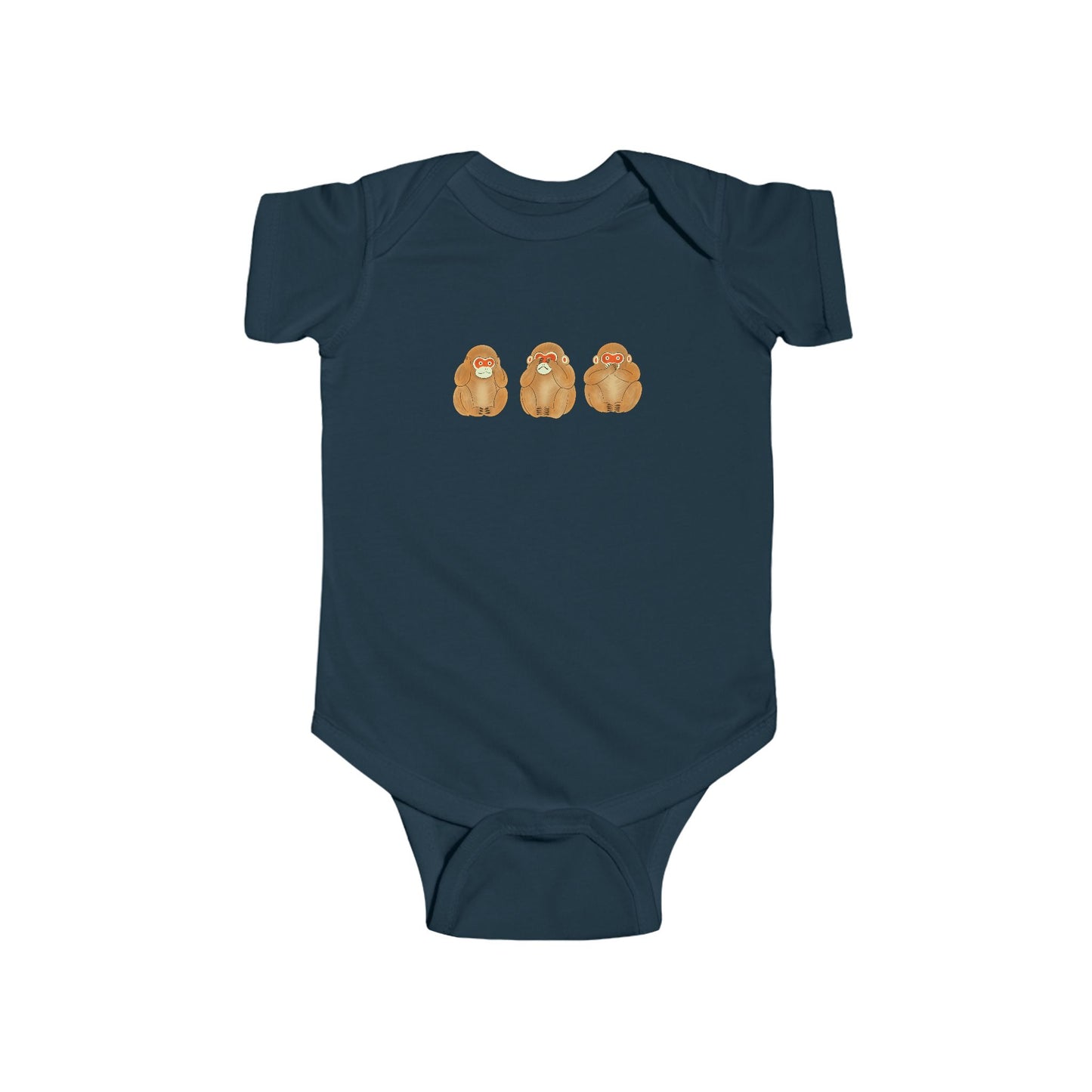 Three Wise Monkeys Fushimi clay doll Onesie | Three Wise Monkeys