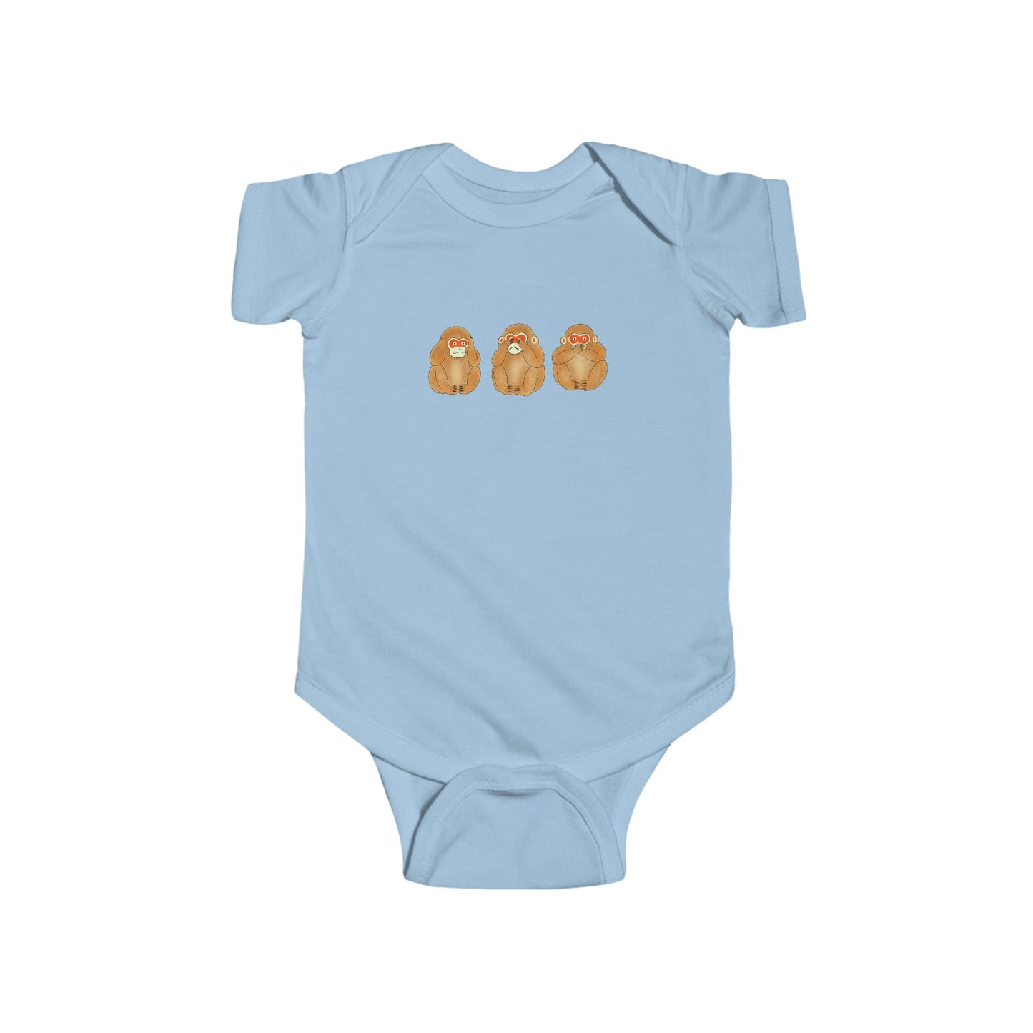 Three Wise Monkeys Fushimi clay doll Onesie | Three Wise Monkeys