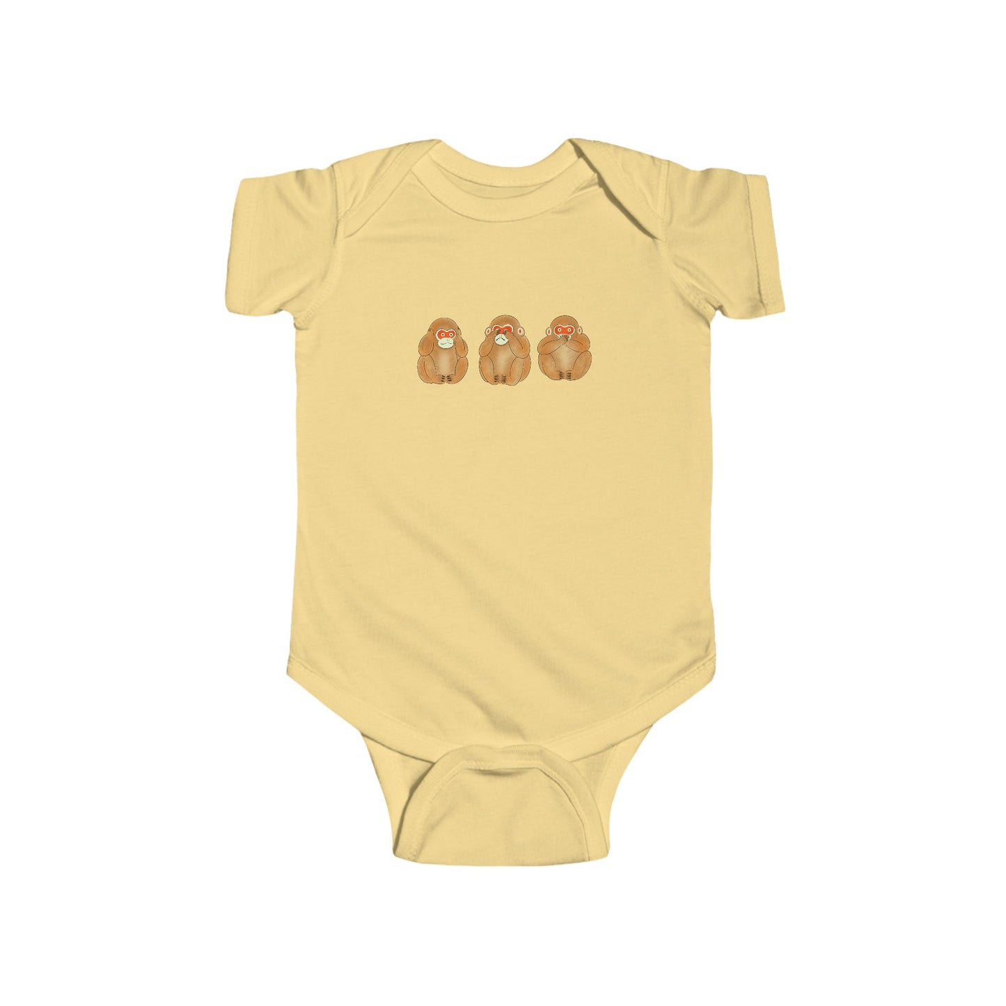 Three Wise Monkeys Fushimi clay doll Onesie | Three Wise Monkeys