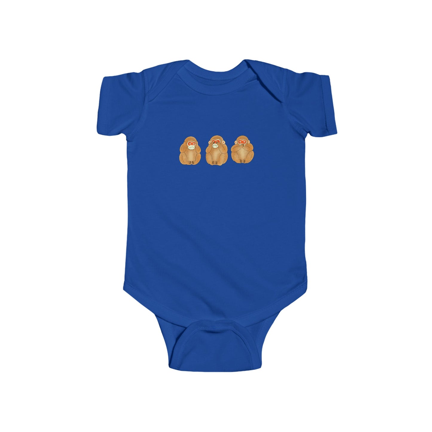 Three Wise Monkeys Fushimi clay doll Onesie | Three Wise Monkeys
