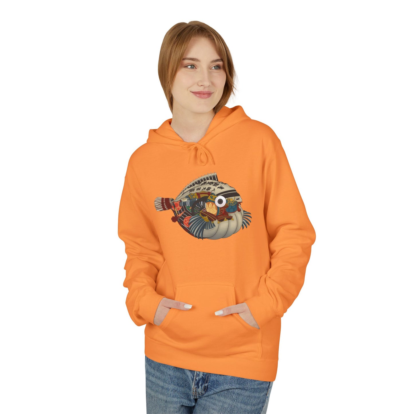 Pufferfish Art Hoodie — Colorful Japanese Fish Graphic Pullover