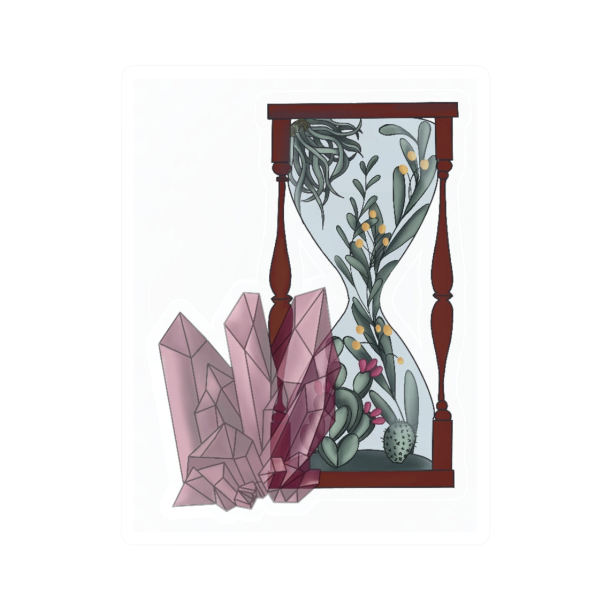 Botanical Hourglass Crystal Sticker