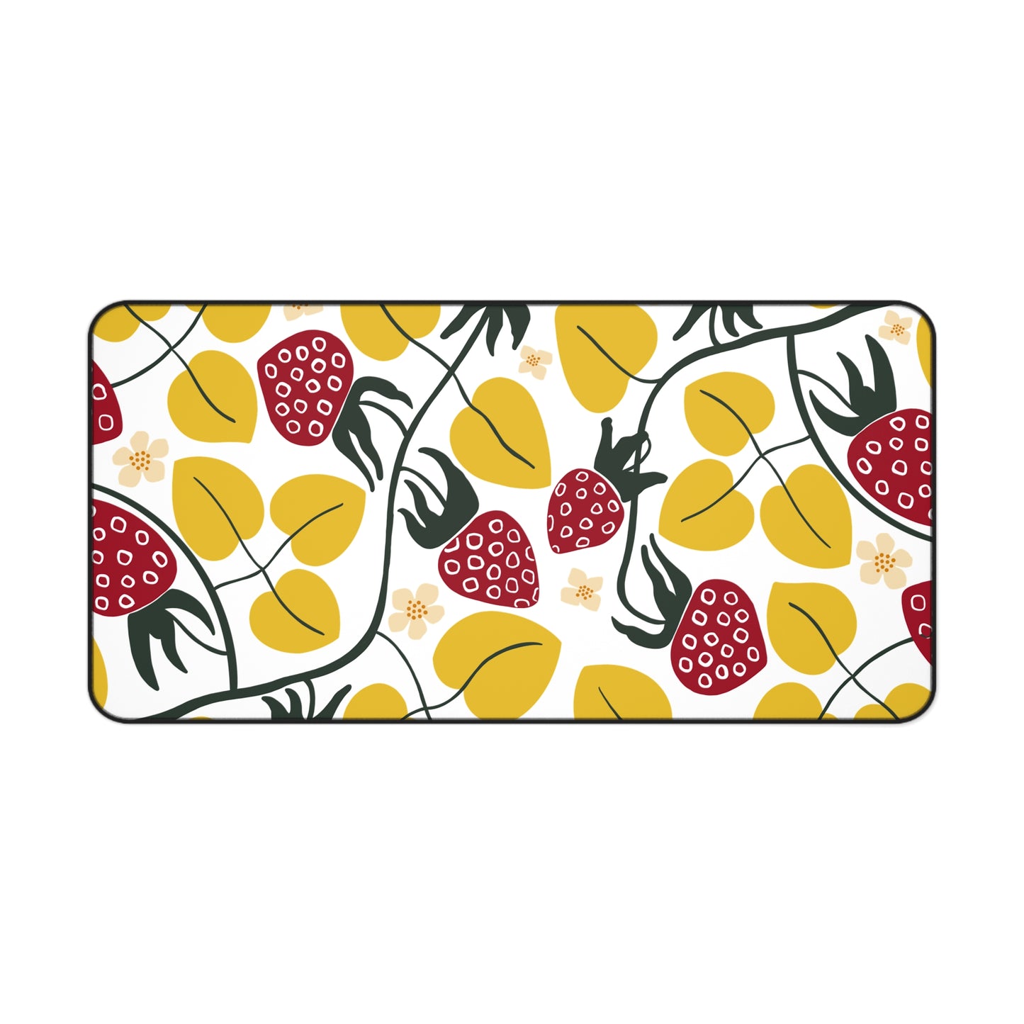 Strawberry and Floral Desk Mat