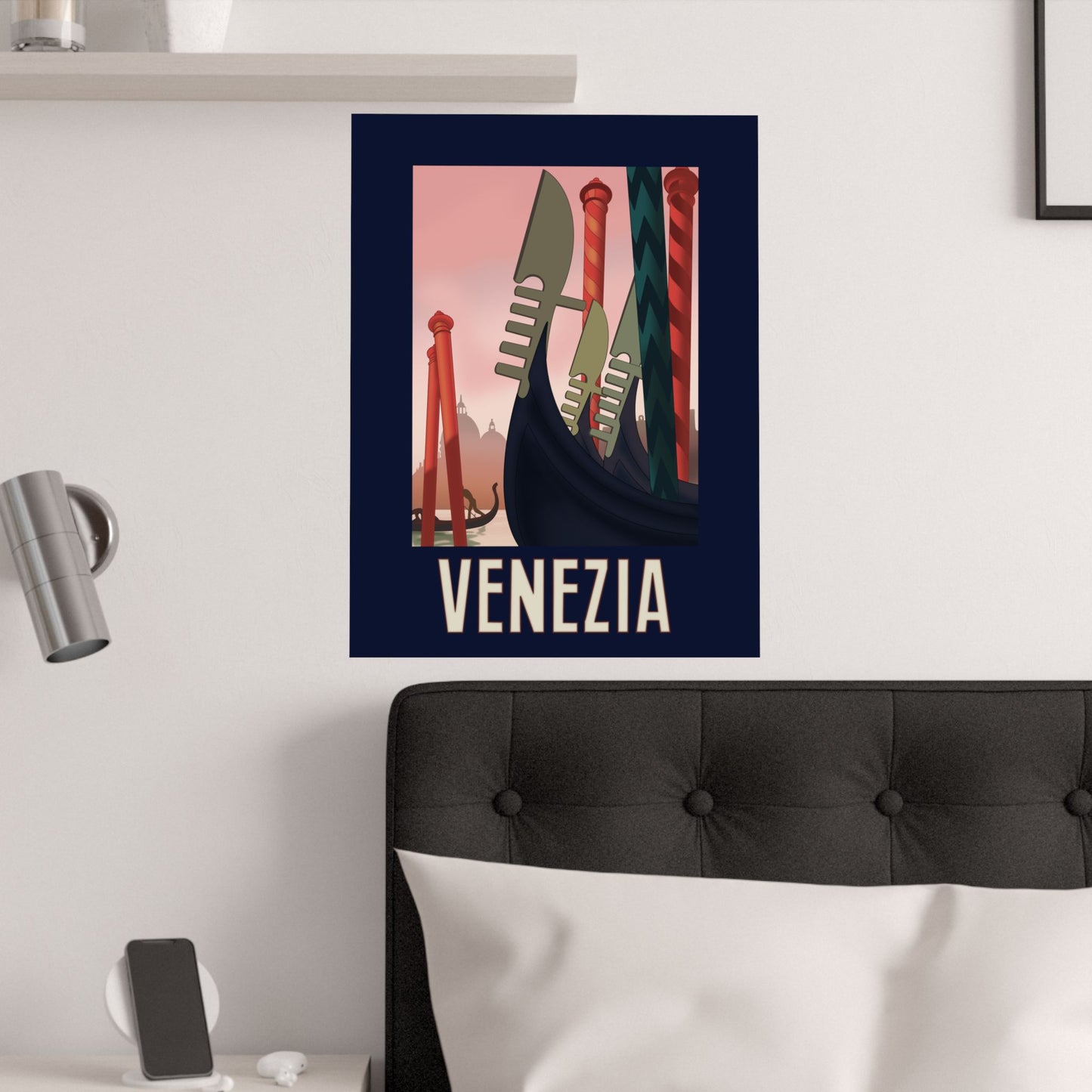 Vintage Travel Destination Venezia Satin Poster